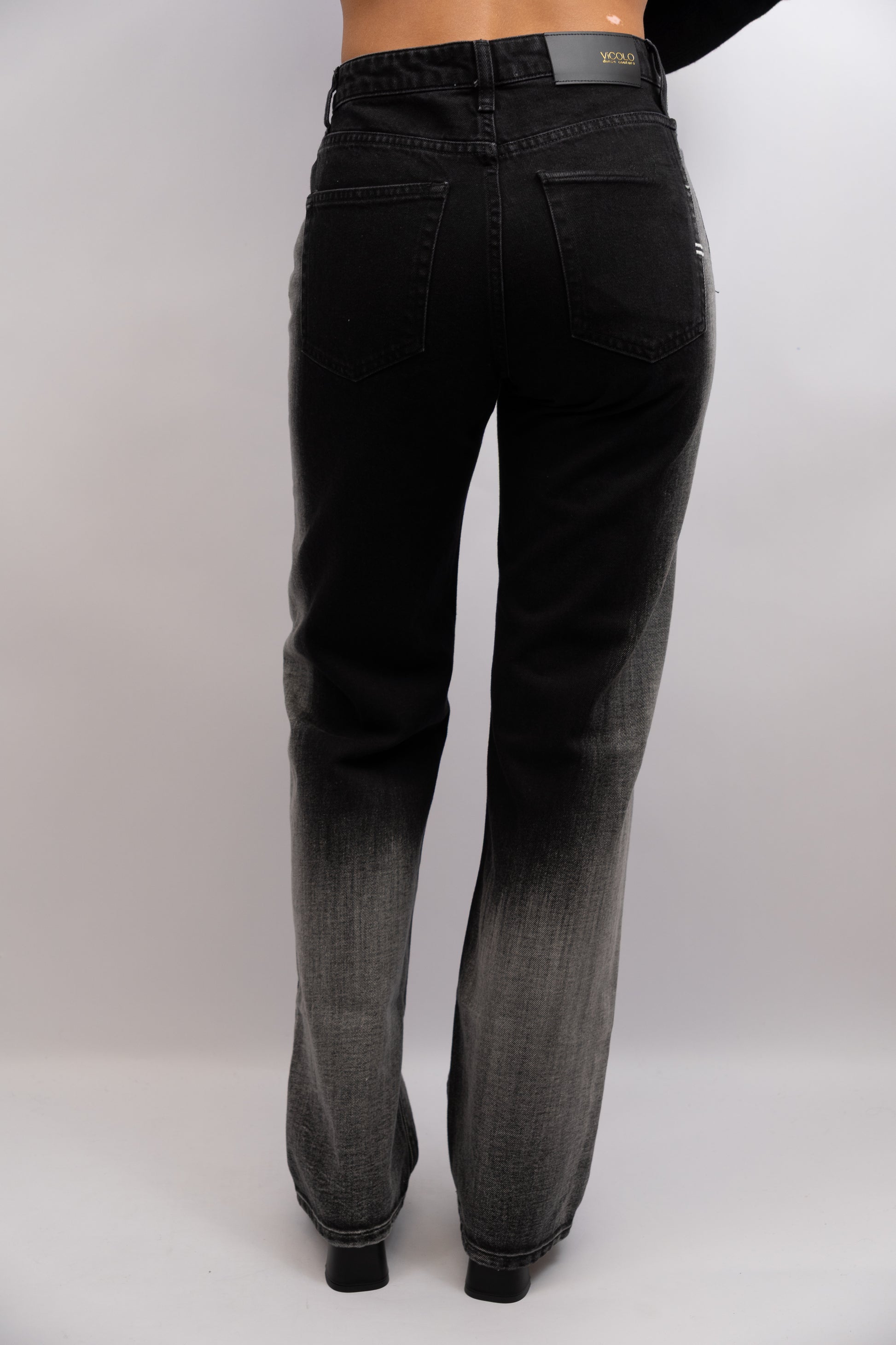 High-Rise Faded Jeans