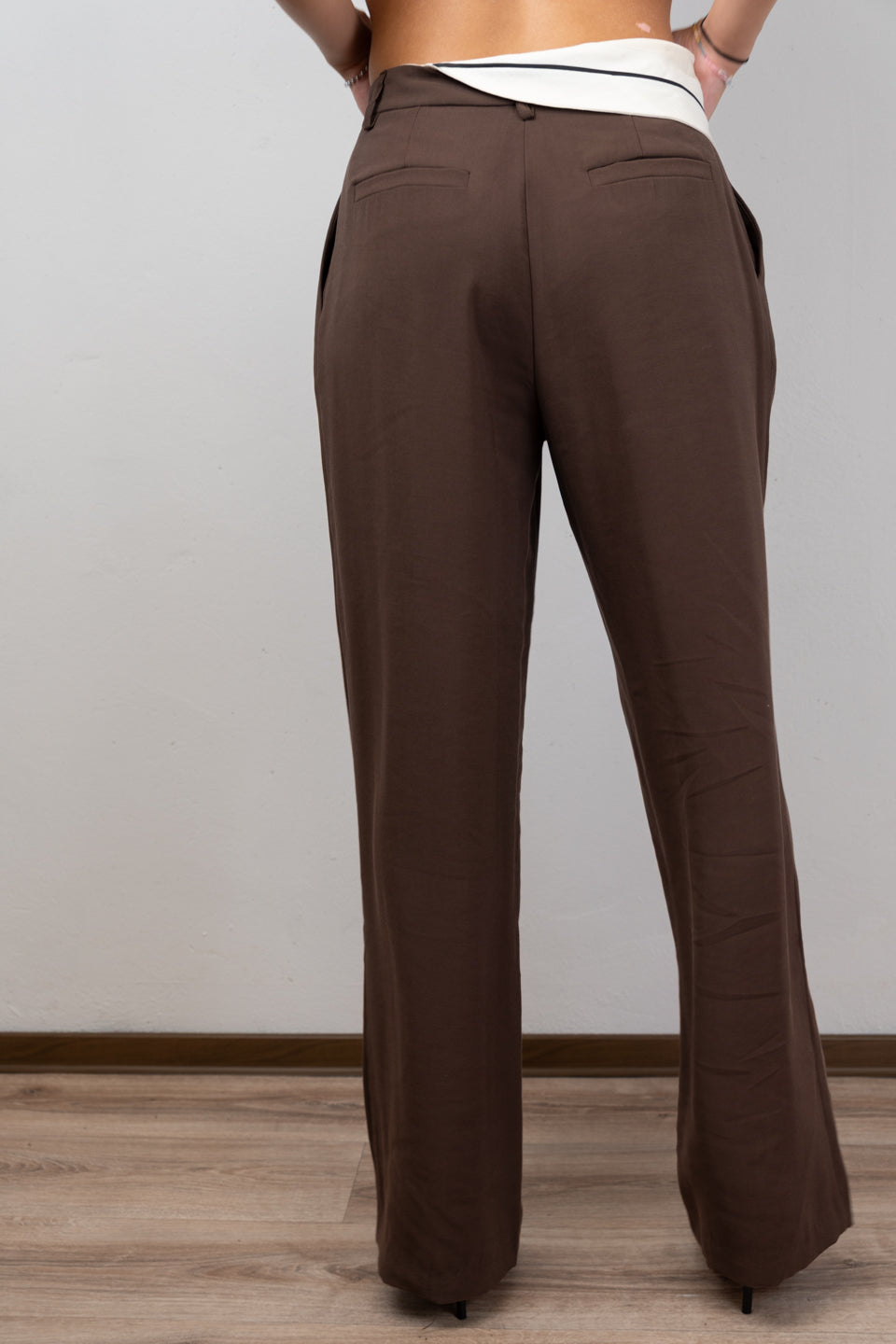 Contrast Waistband Trousers