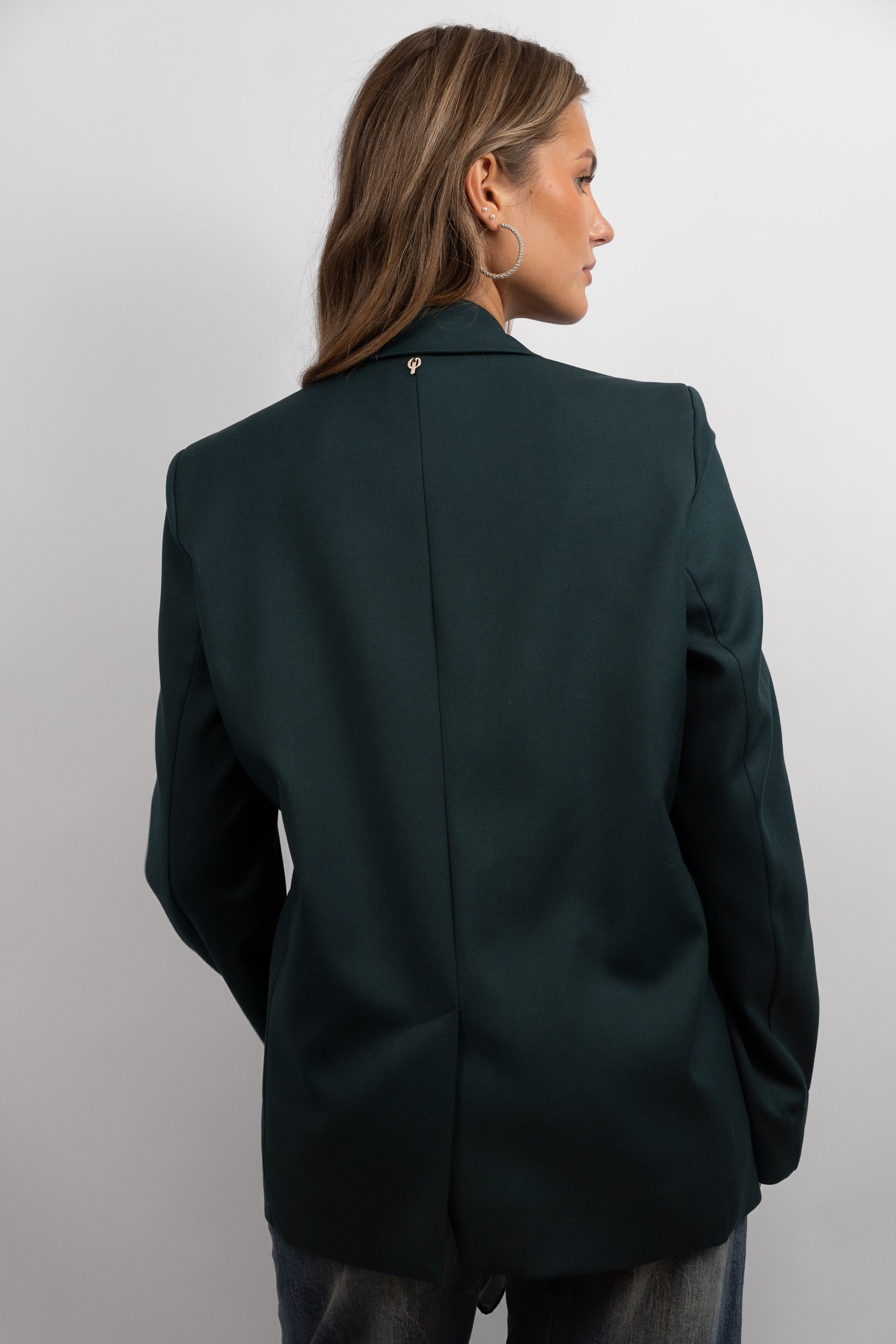 Blazer With Integrated Silk Scarf