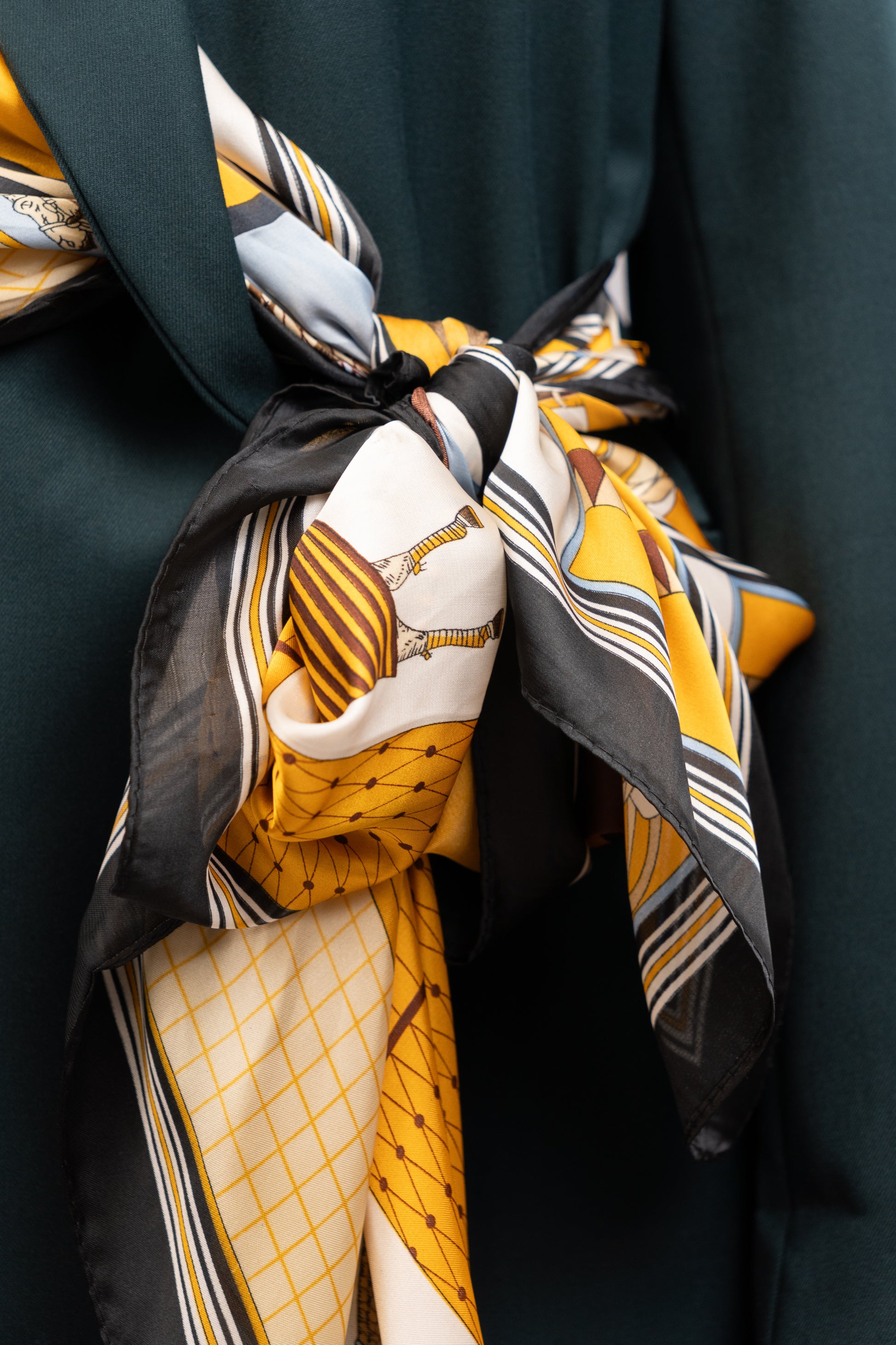Blazer With Integrated Silk Scarf