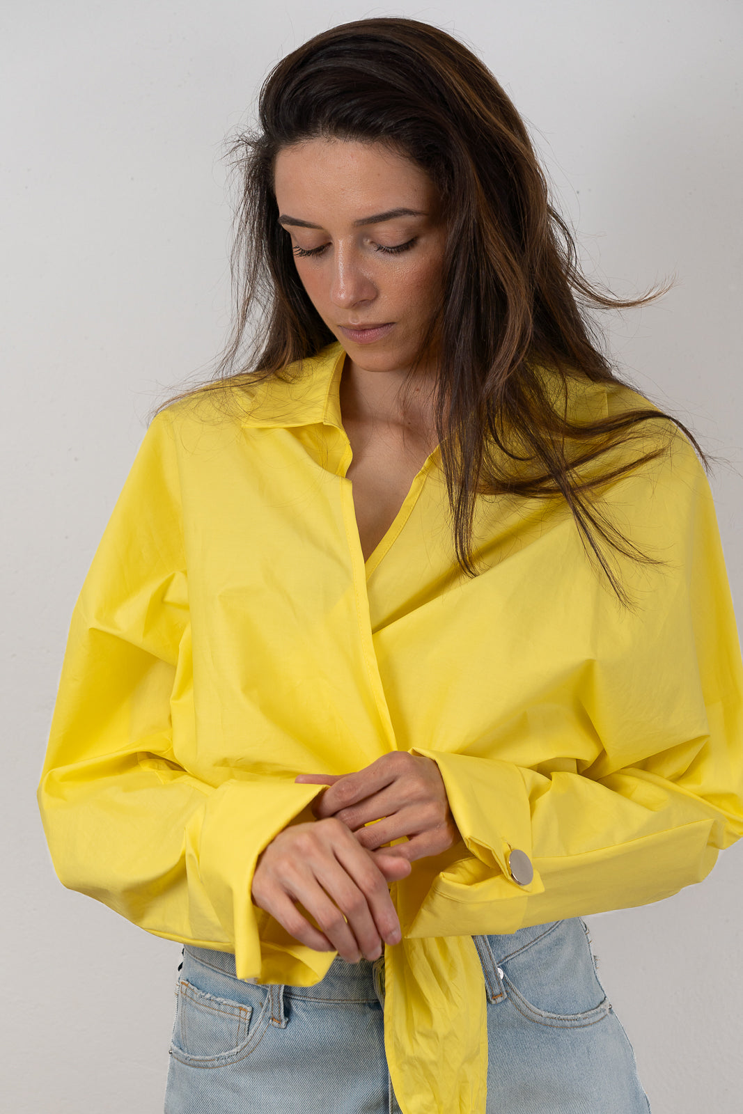 Yellow Tie-Front Shirt