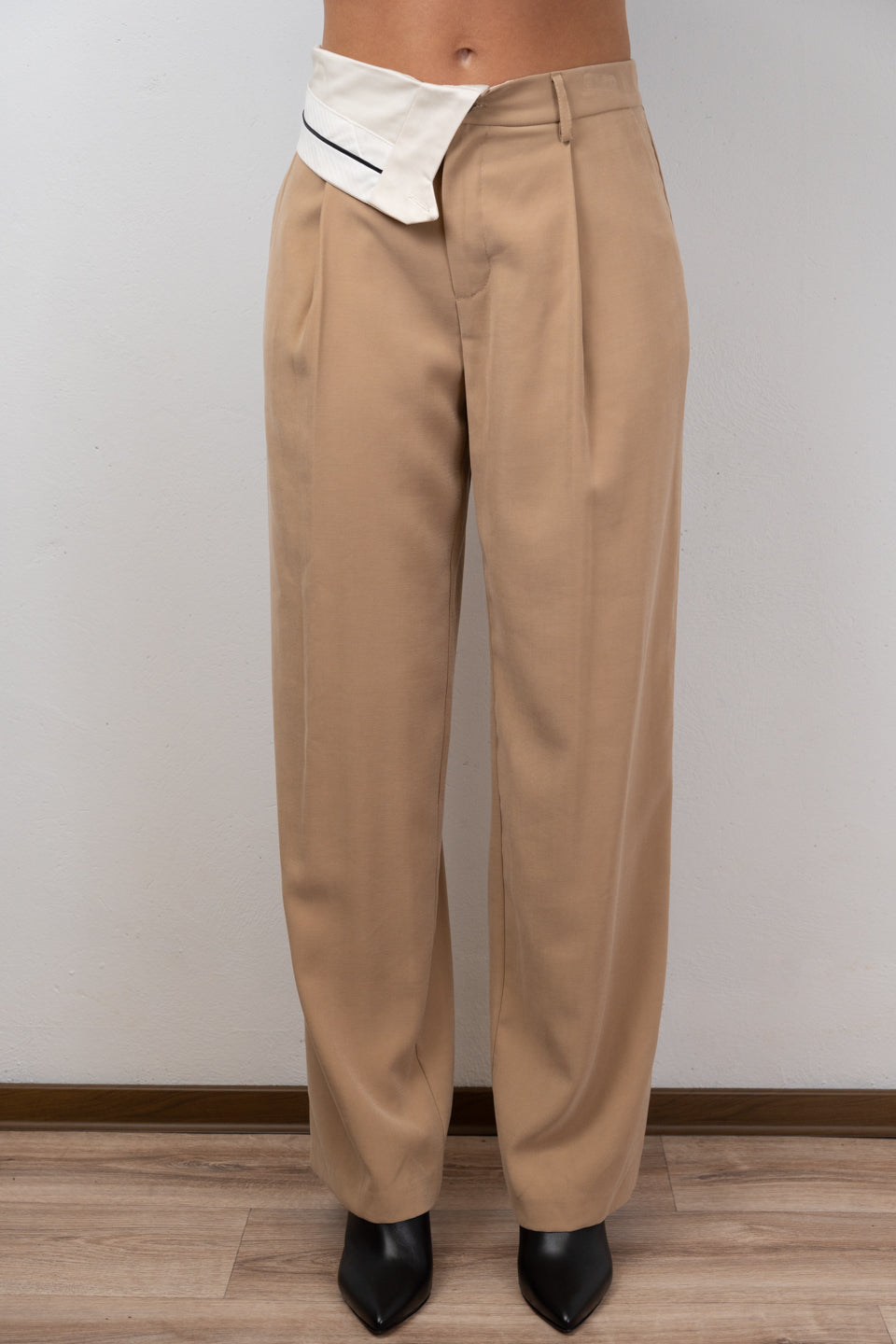 Contrast Waistband Trousers