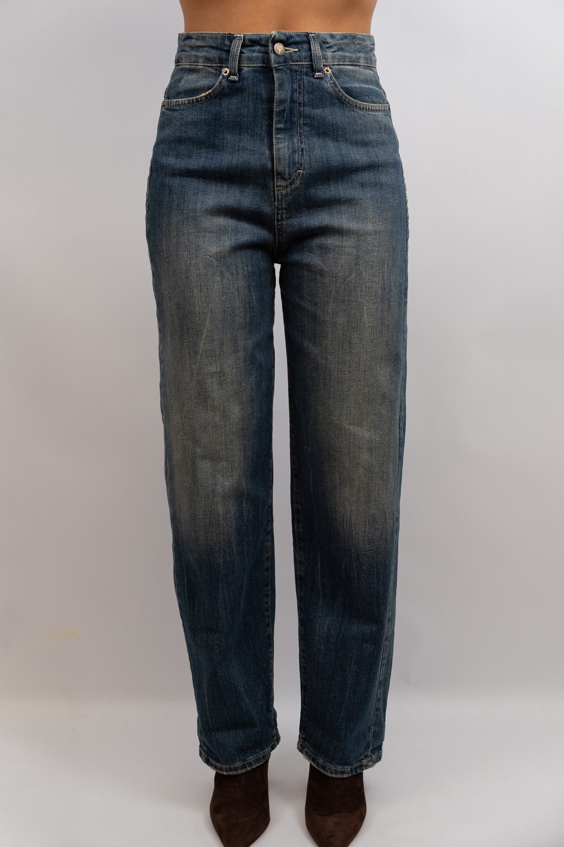 High-Rise Straight Jeans