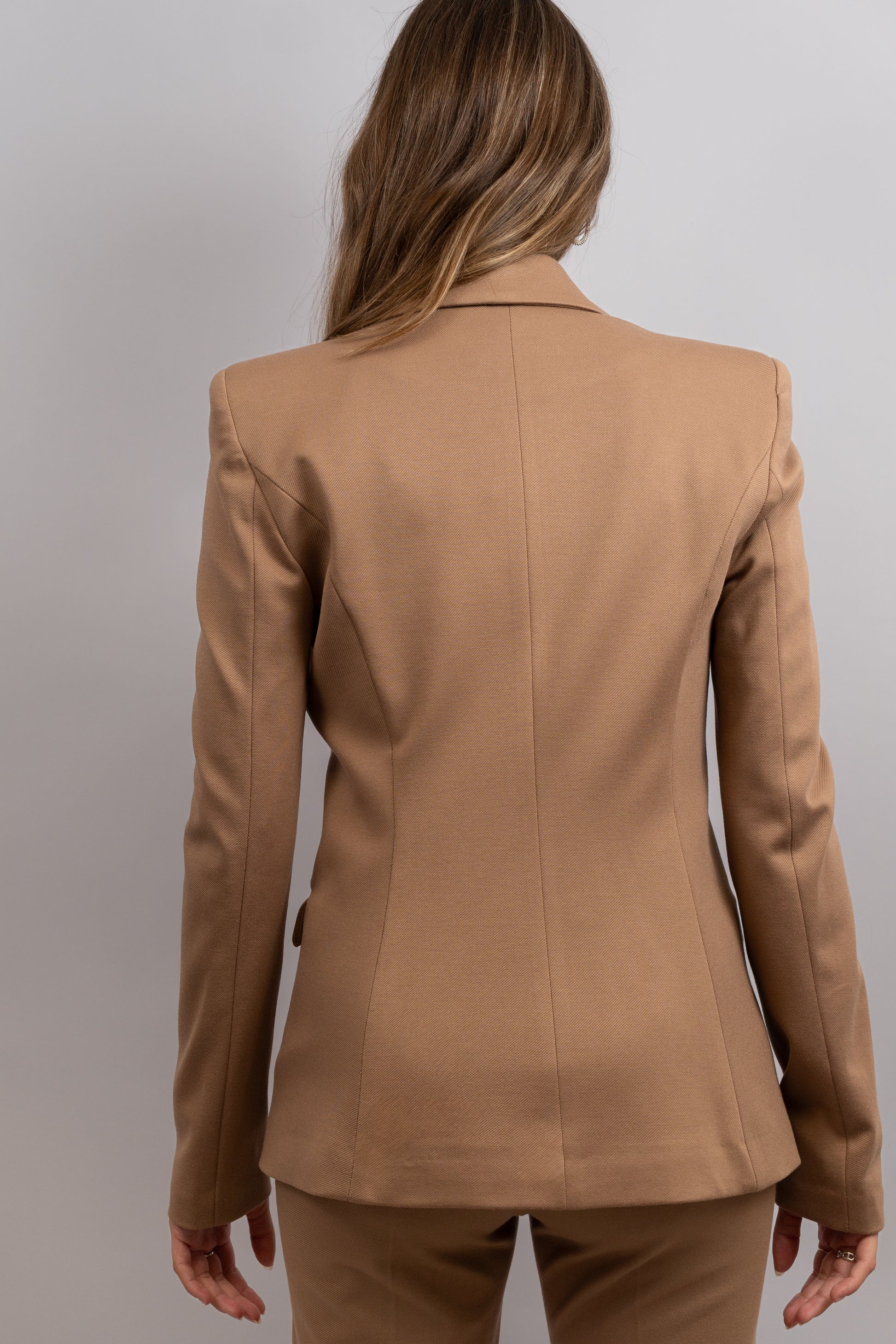 Beige Double-Breasted Blazer