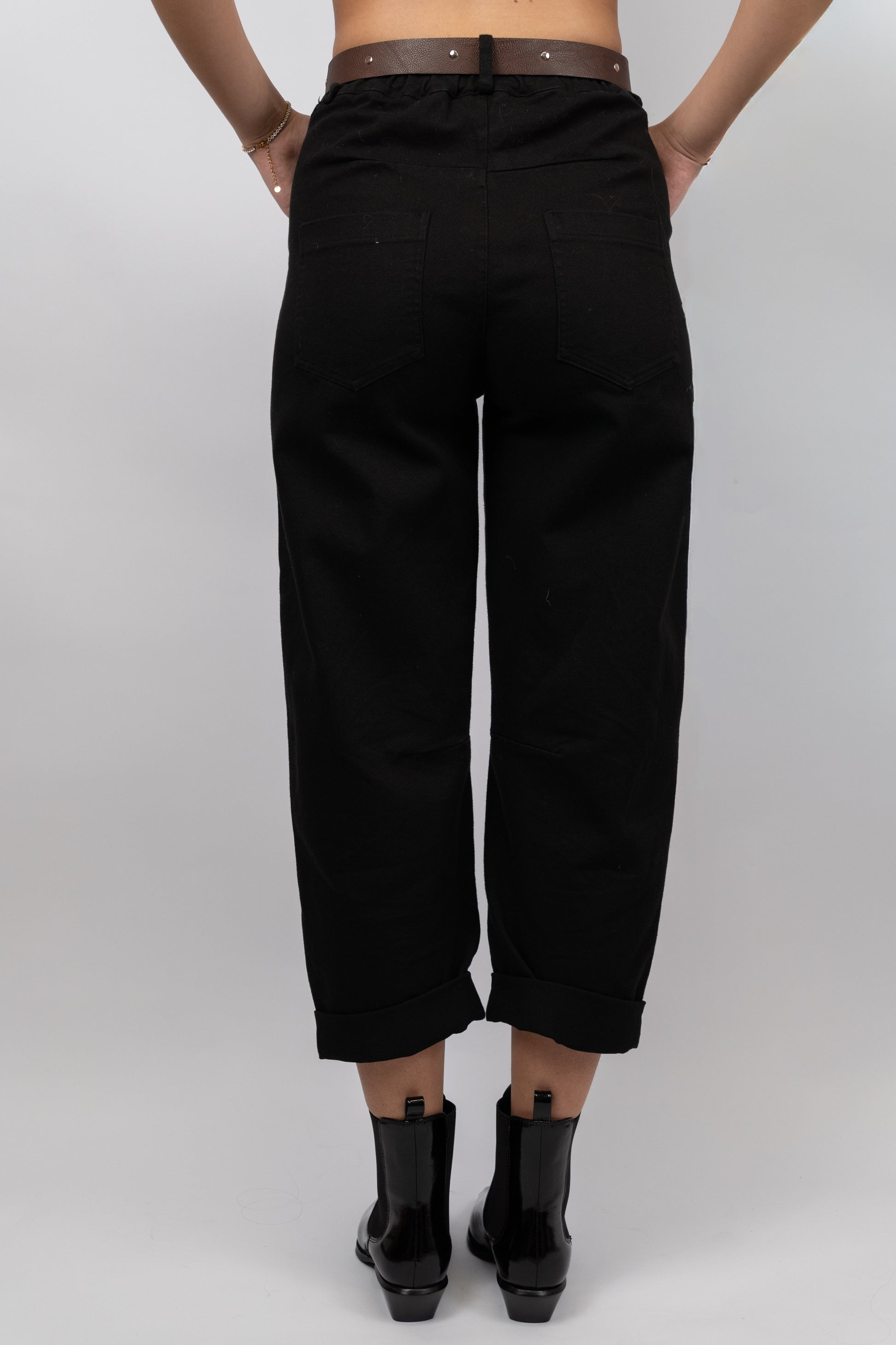 Cropped Balloon Jeans