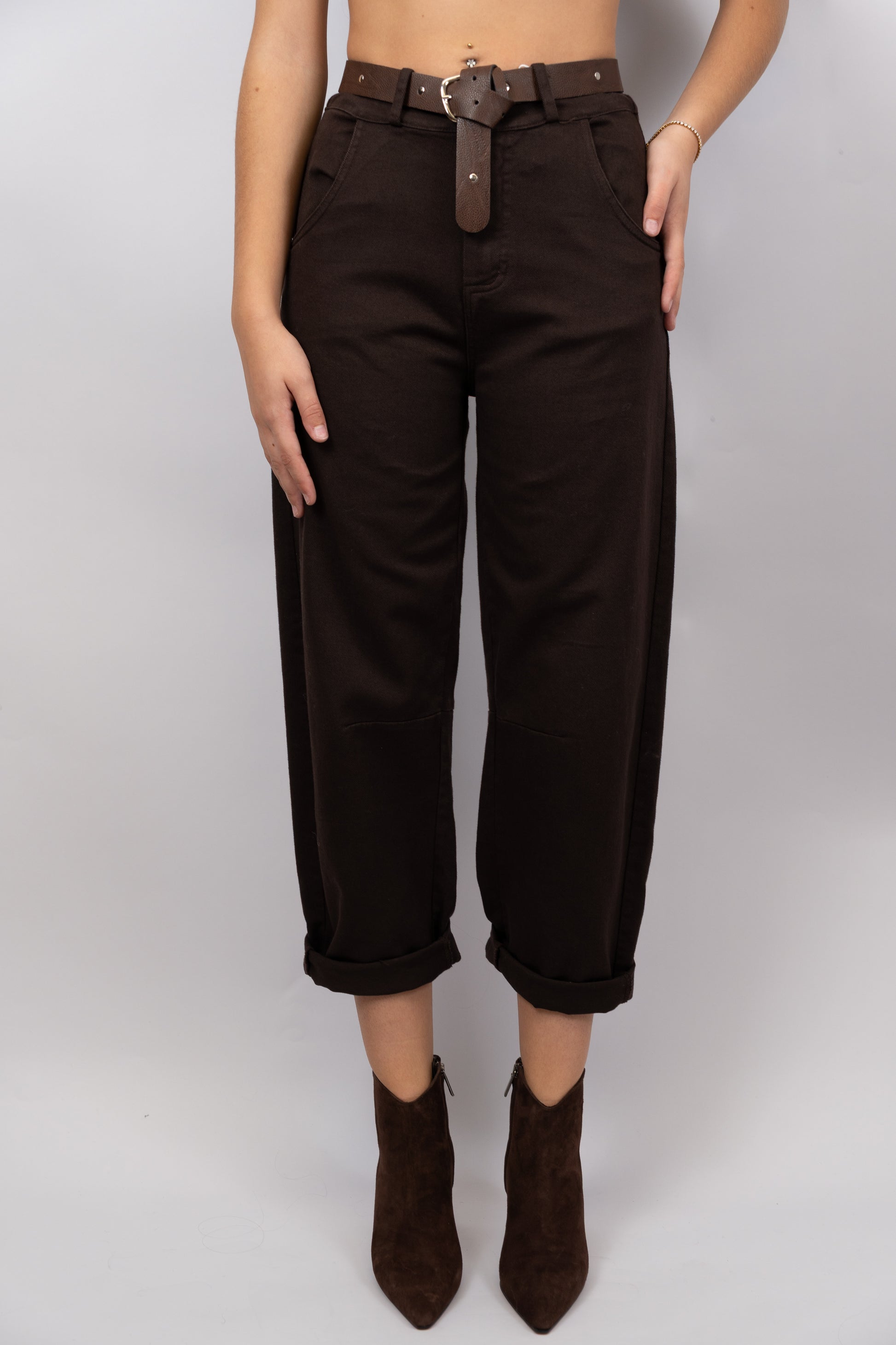 Cropped Balloon Jeans