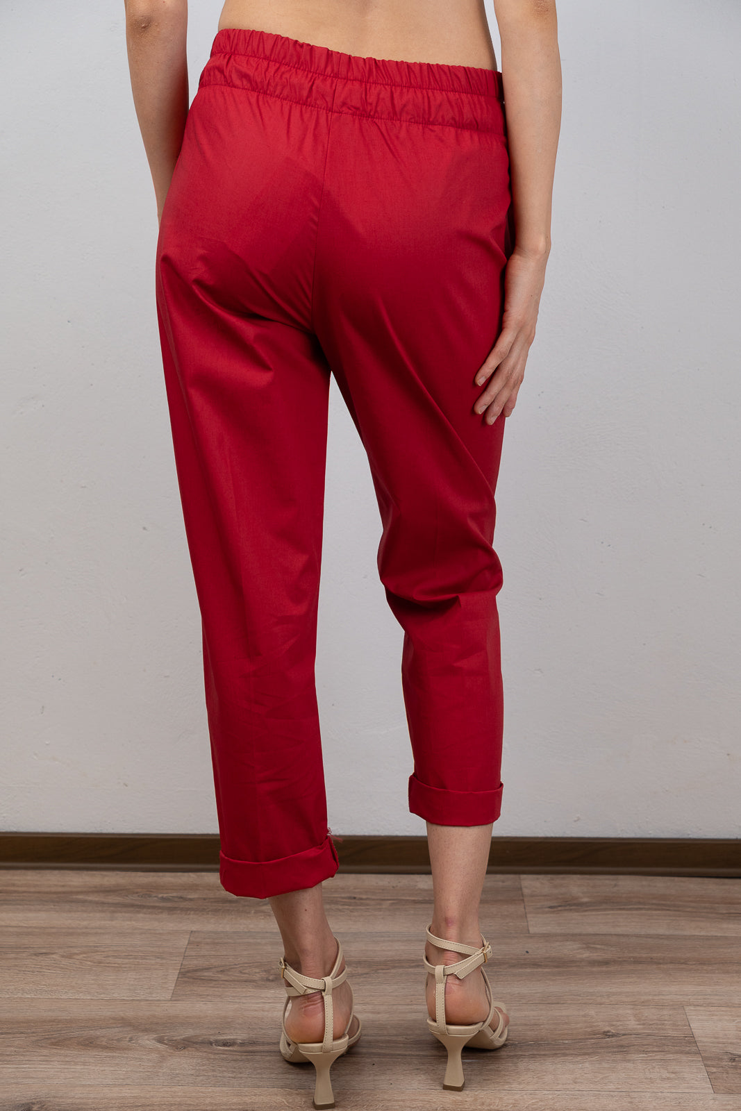 Red Paperbag Waist Trousers