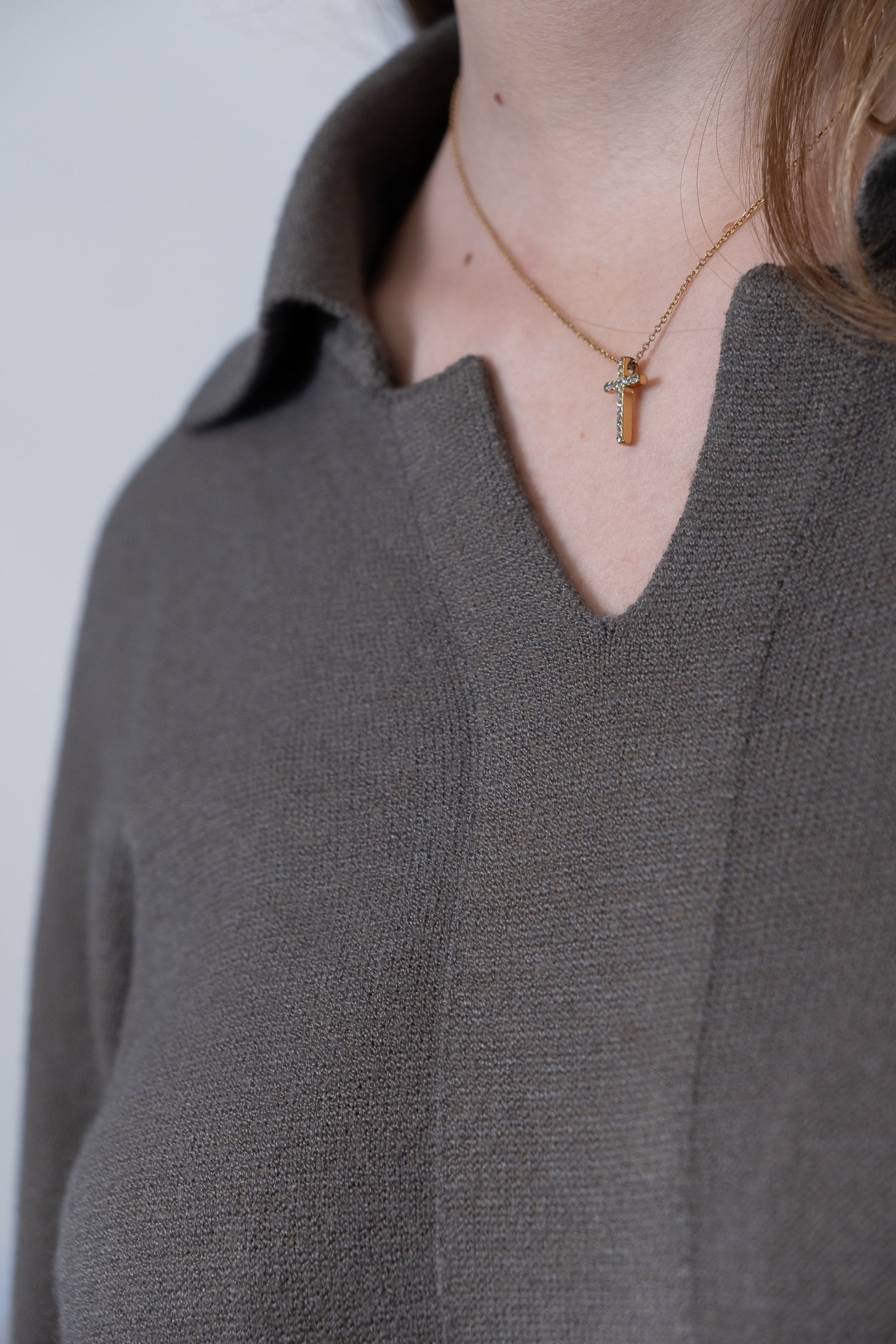 Knit Polo Top & Maxi Skirt Set