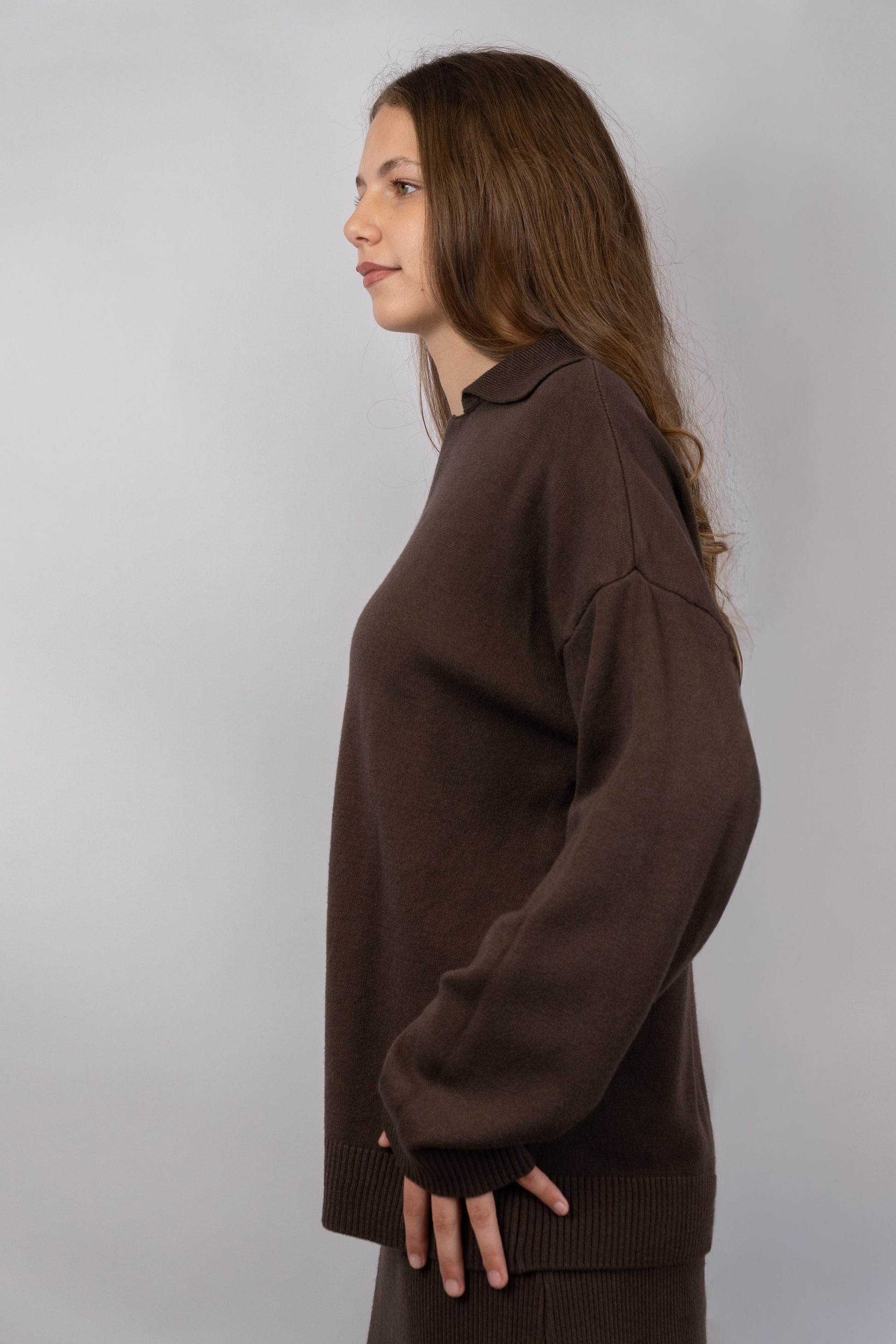 Knit Polo Top & Maxi Skirt Set