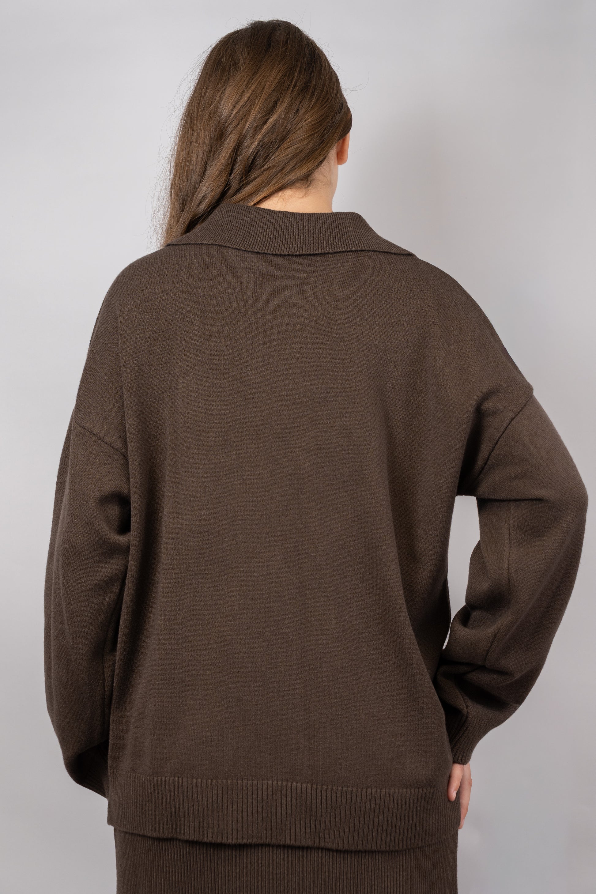 Knit Polo Top & Maxi Skirt Set