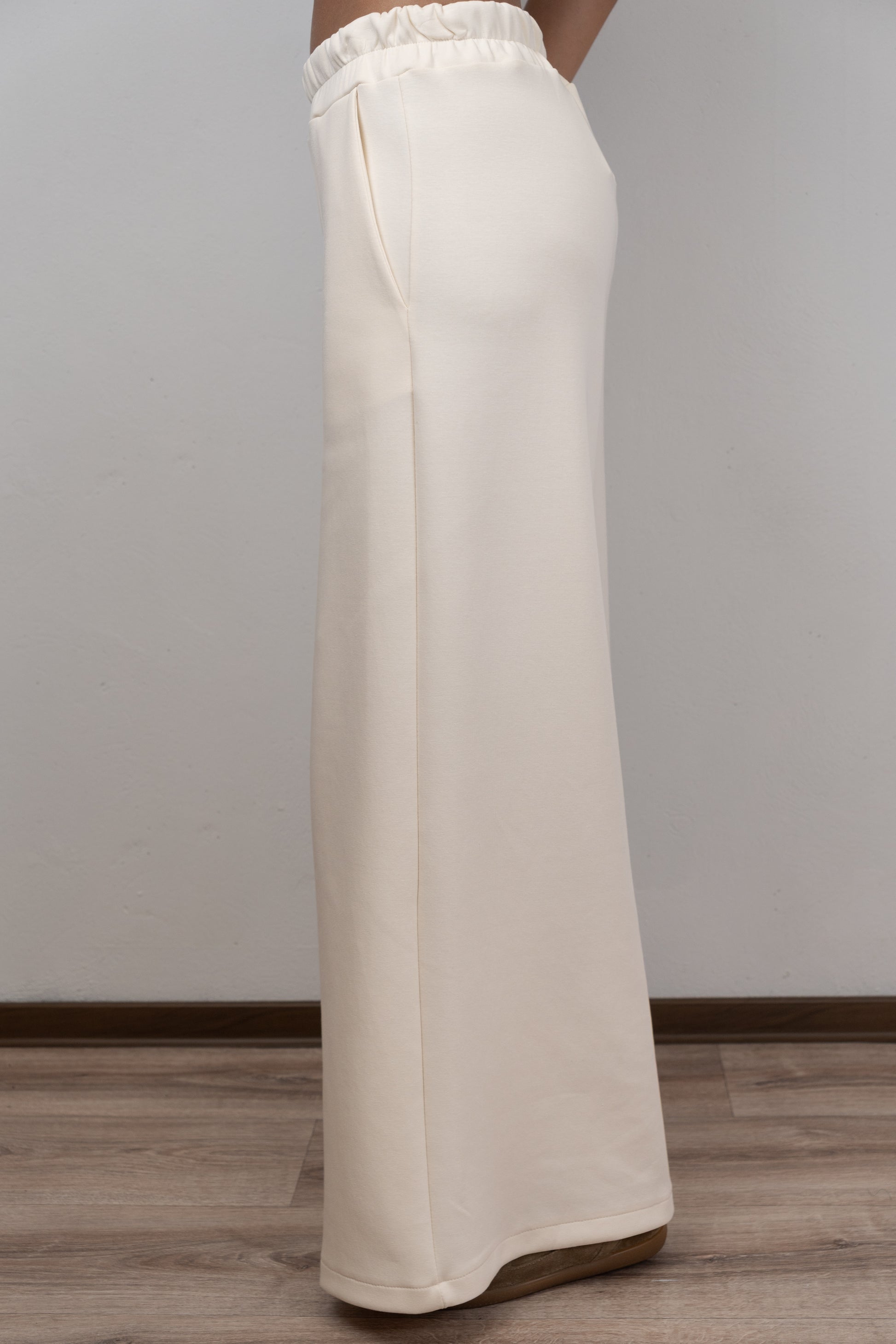 Cream Wide-Leg Trousers