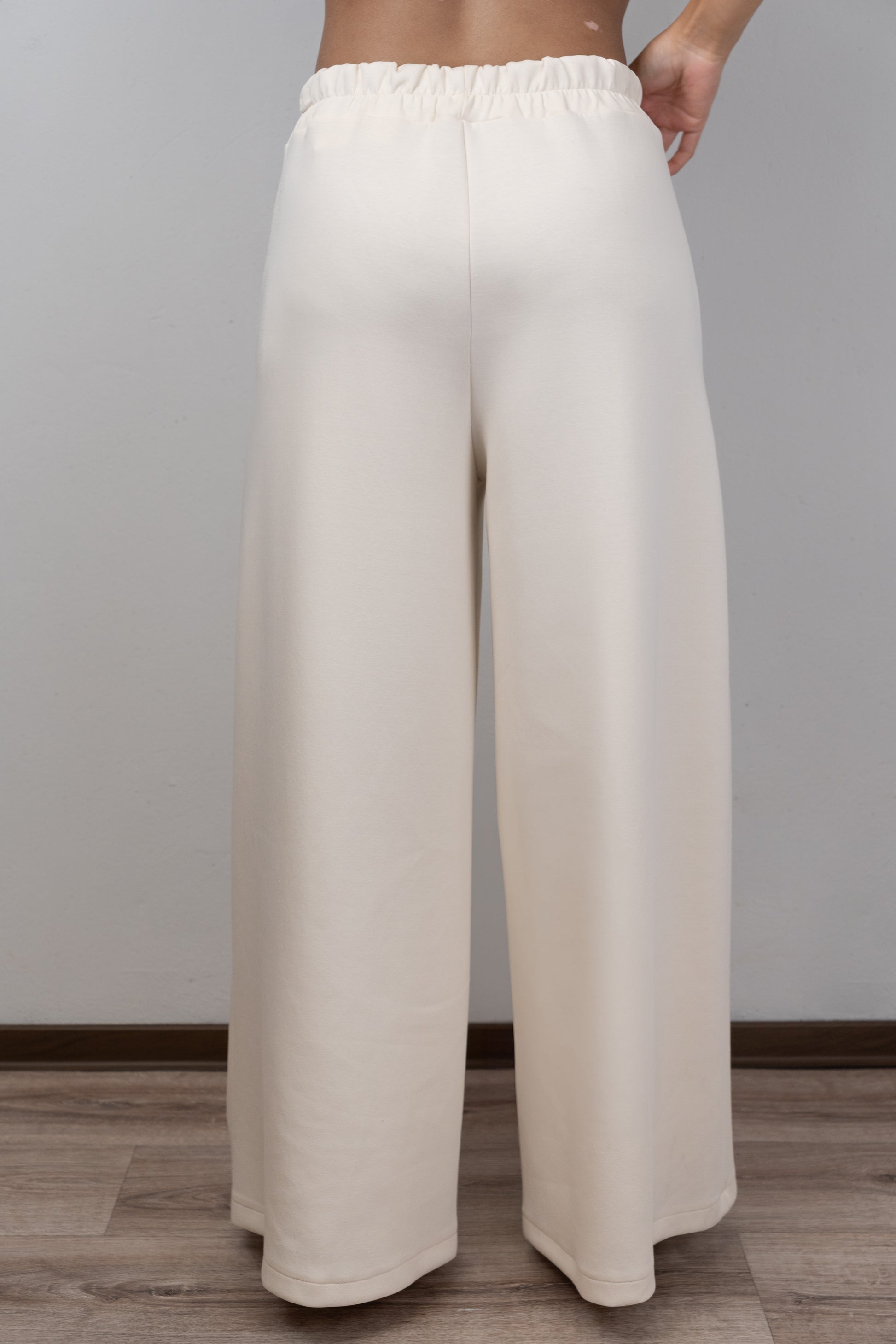 Cream Wide-Leg Trousers