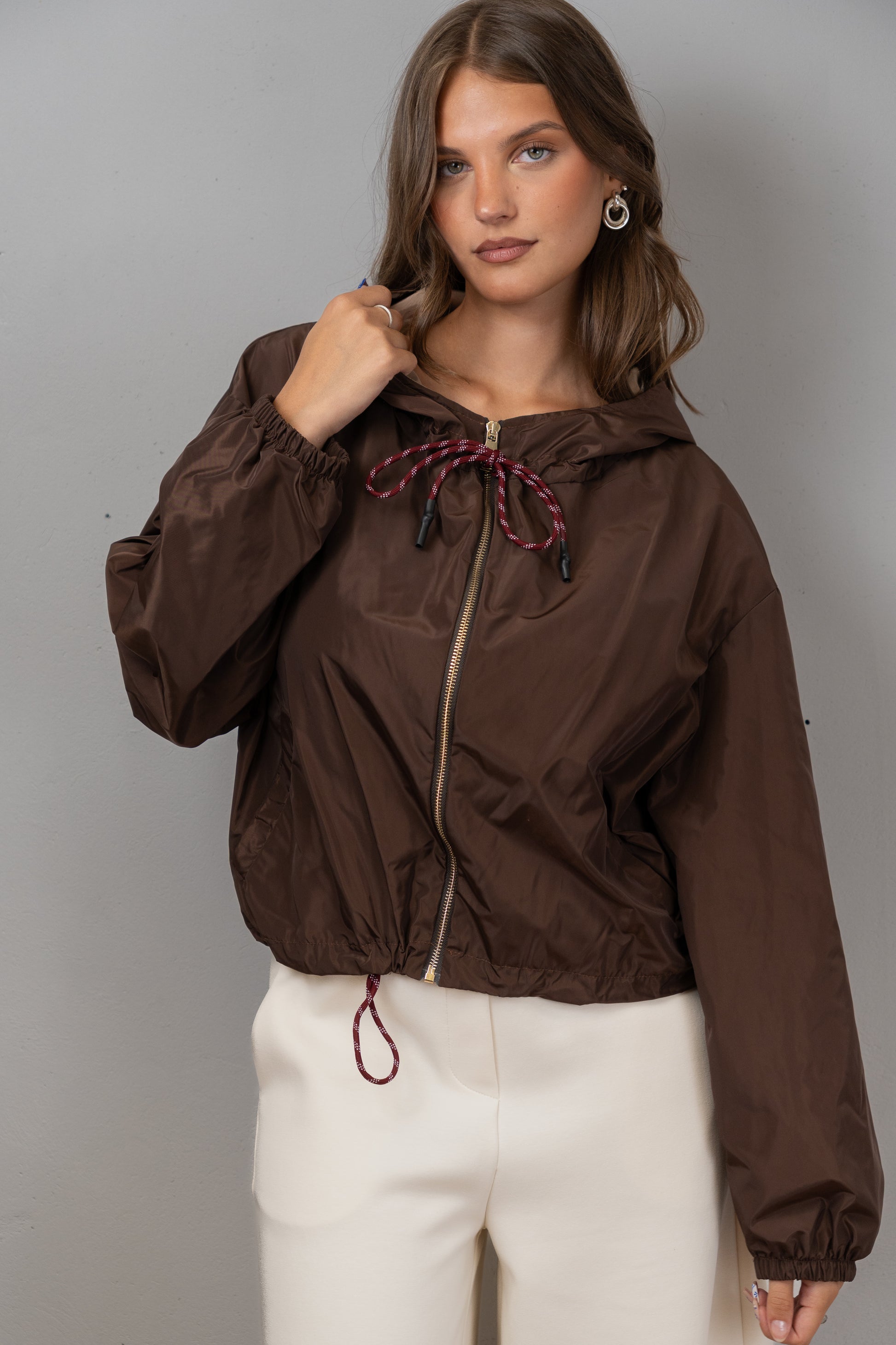 Cropped Hooded Windbreaker