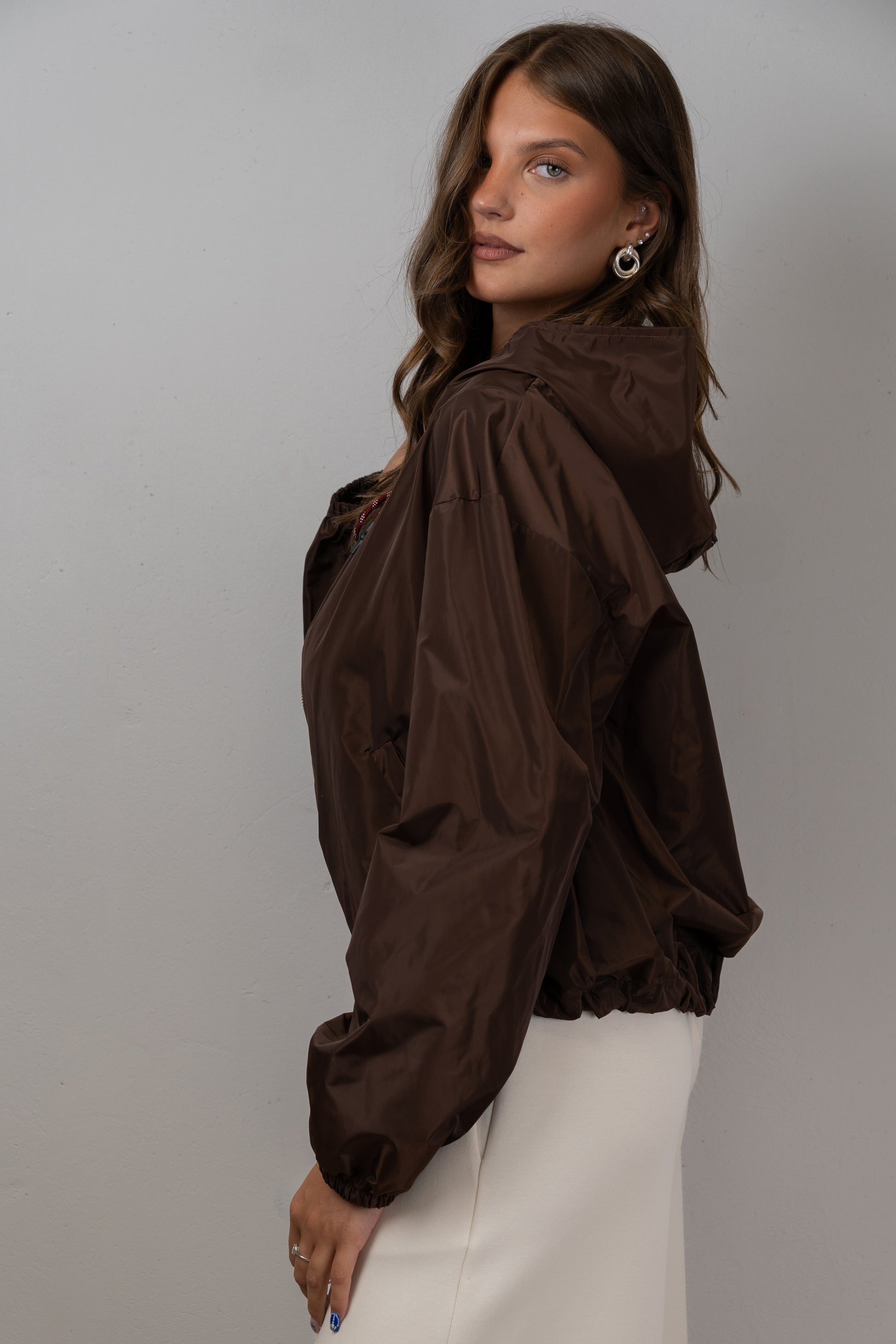 Cropped Hooded Windbreaker