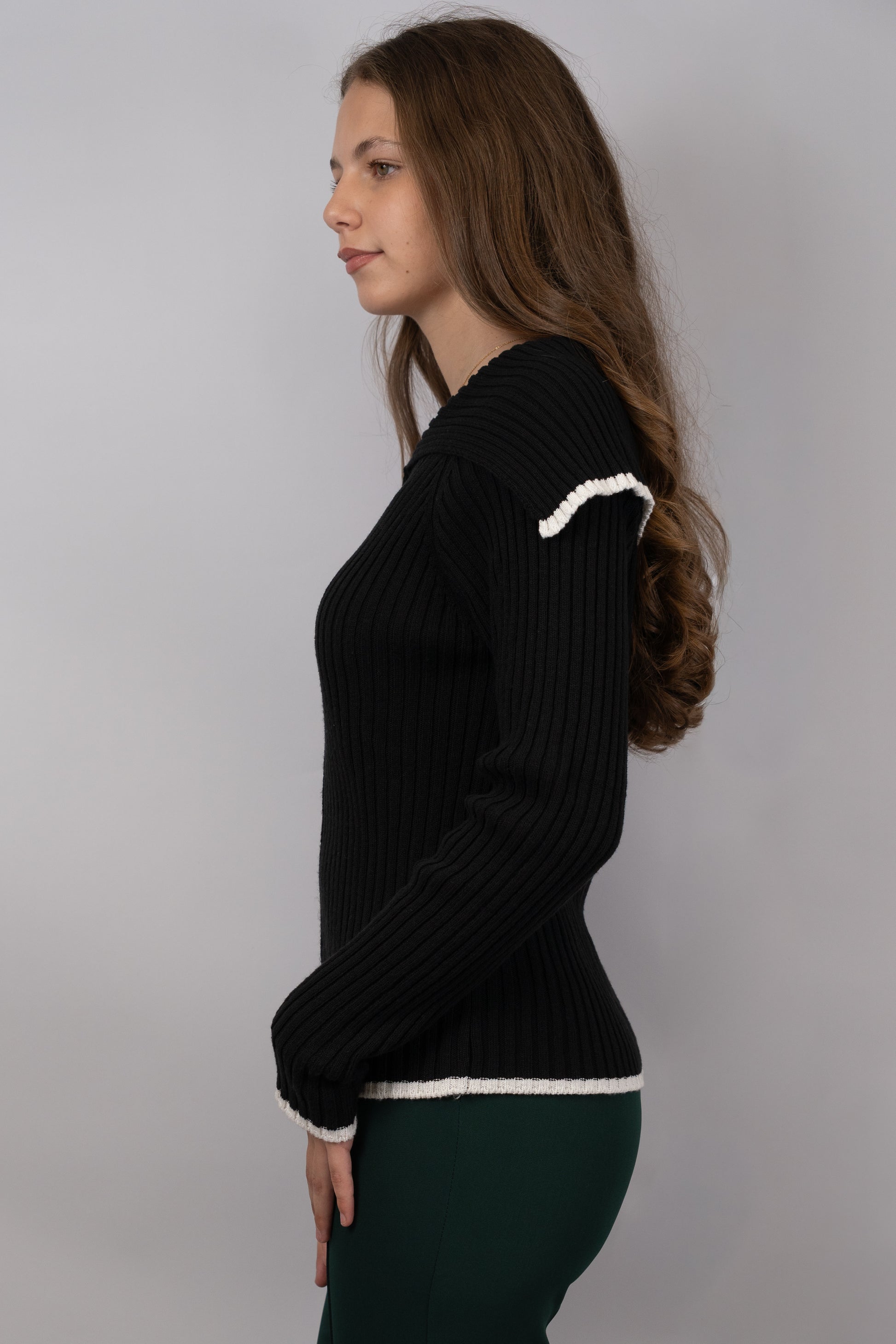 Zip-Up Ribbed Knit Cardigan