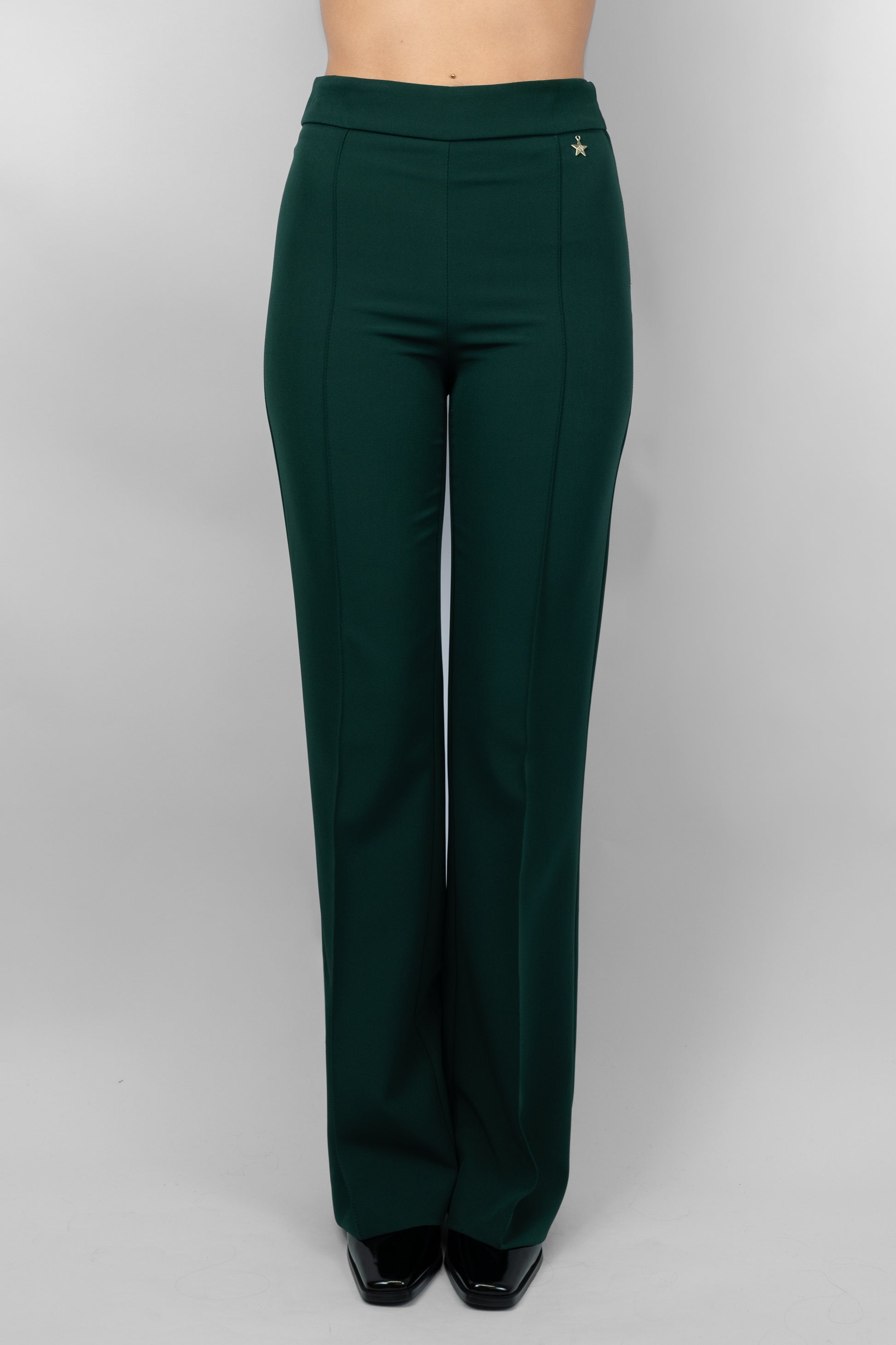 Forest Green High-Waist Trousers