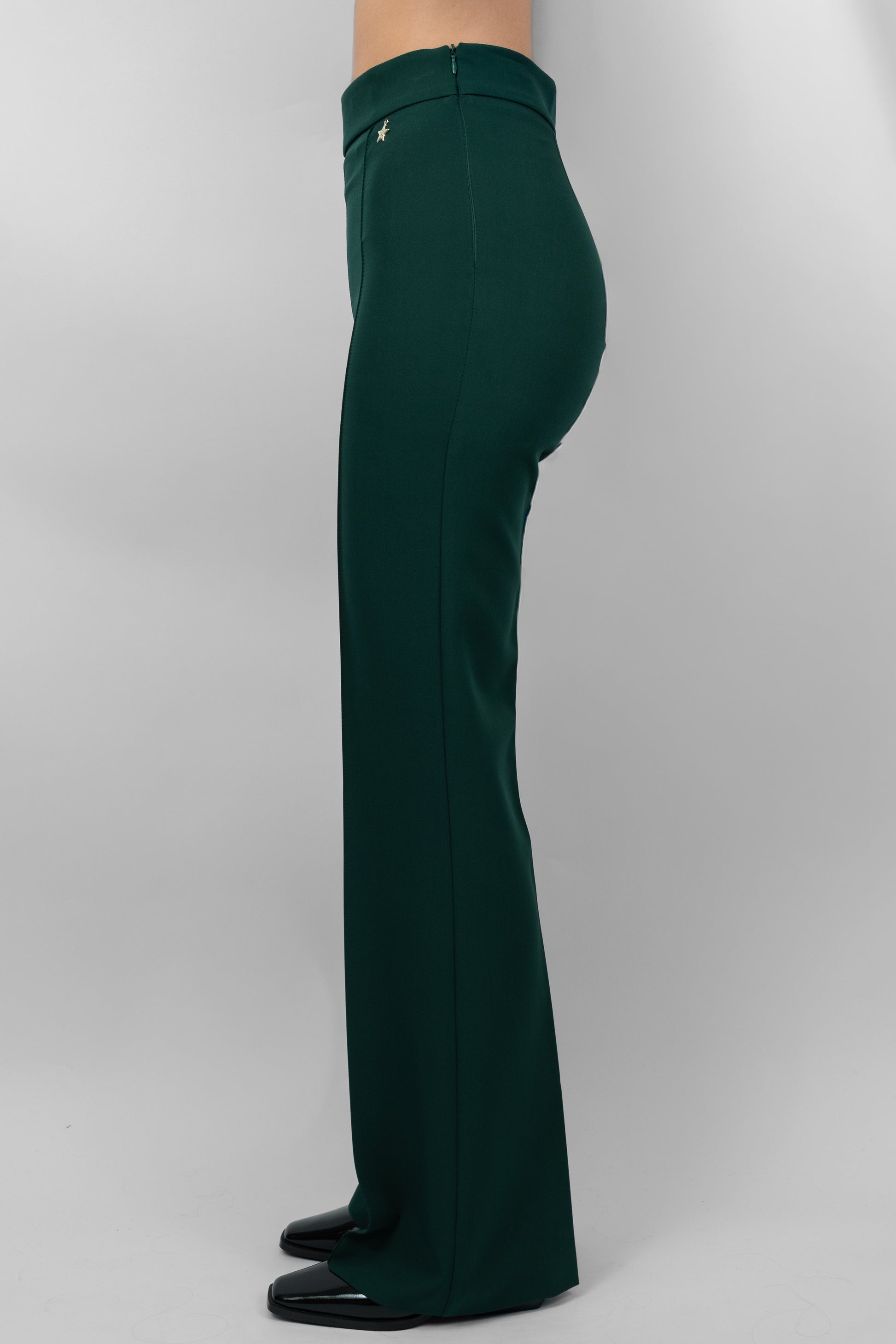 Forest Green High-Waist Trousers