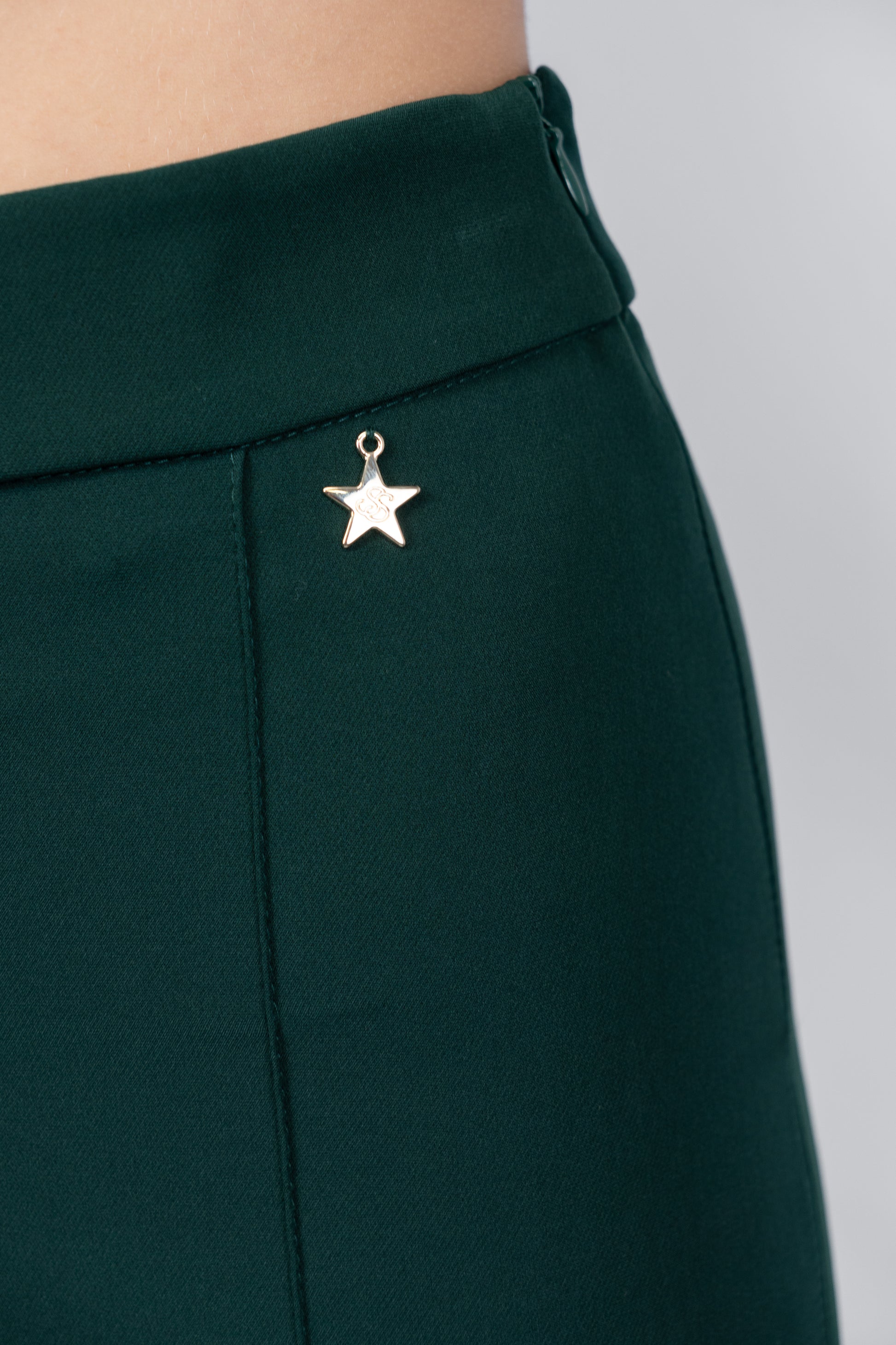 Forest Green High-Waist Trousers