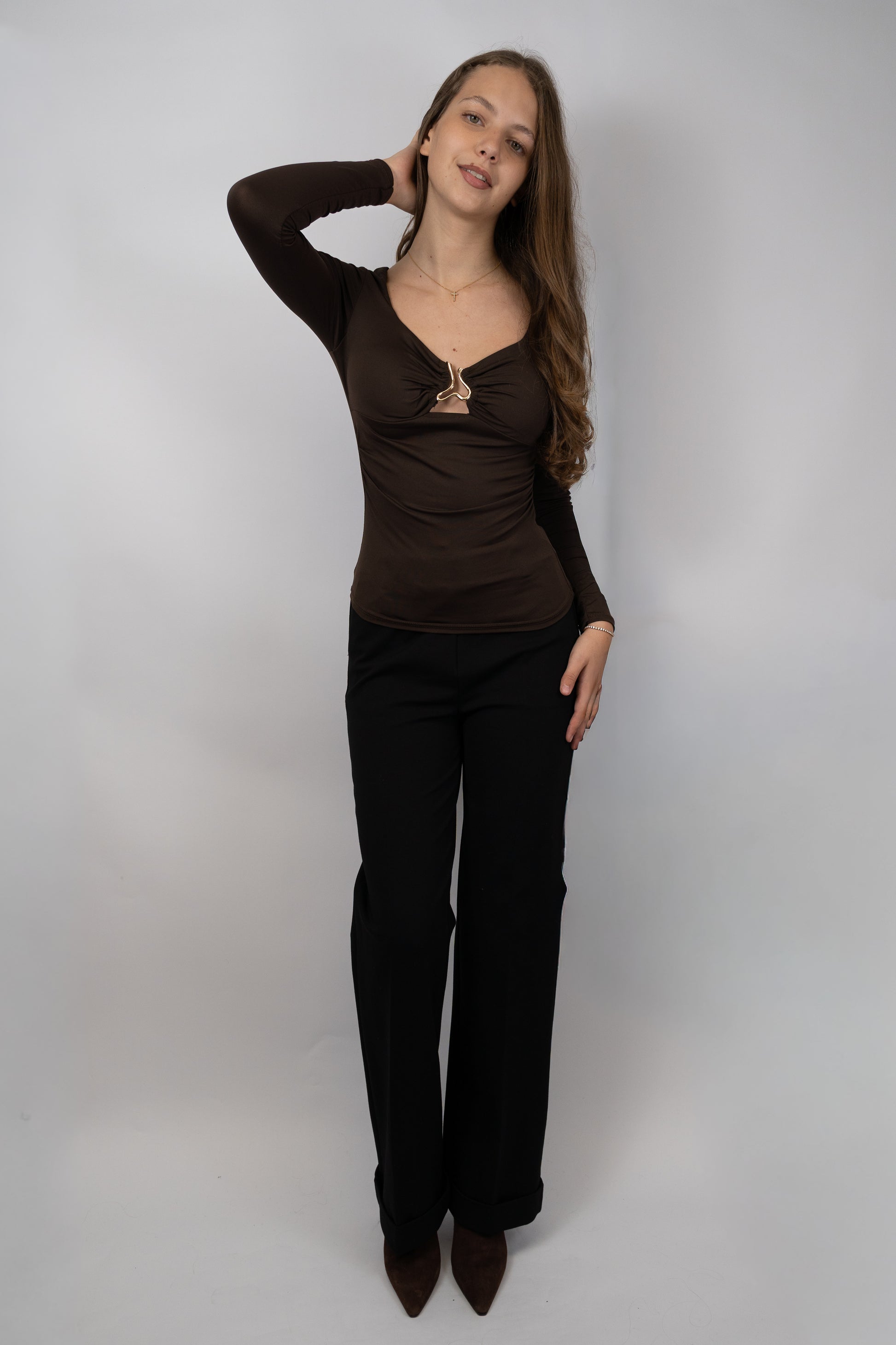 Cuffed Straight-Leg Trousers