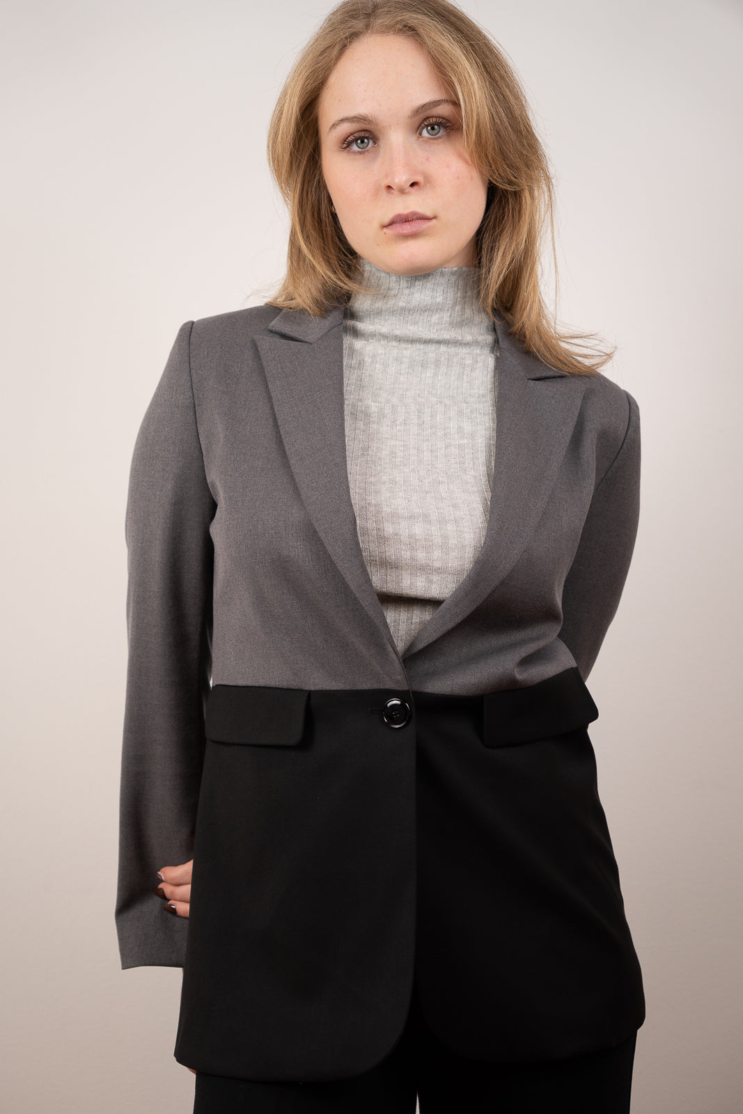 Two-Tone Tailored Blazer