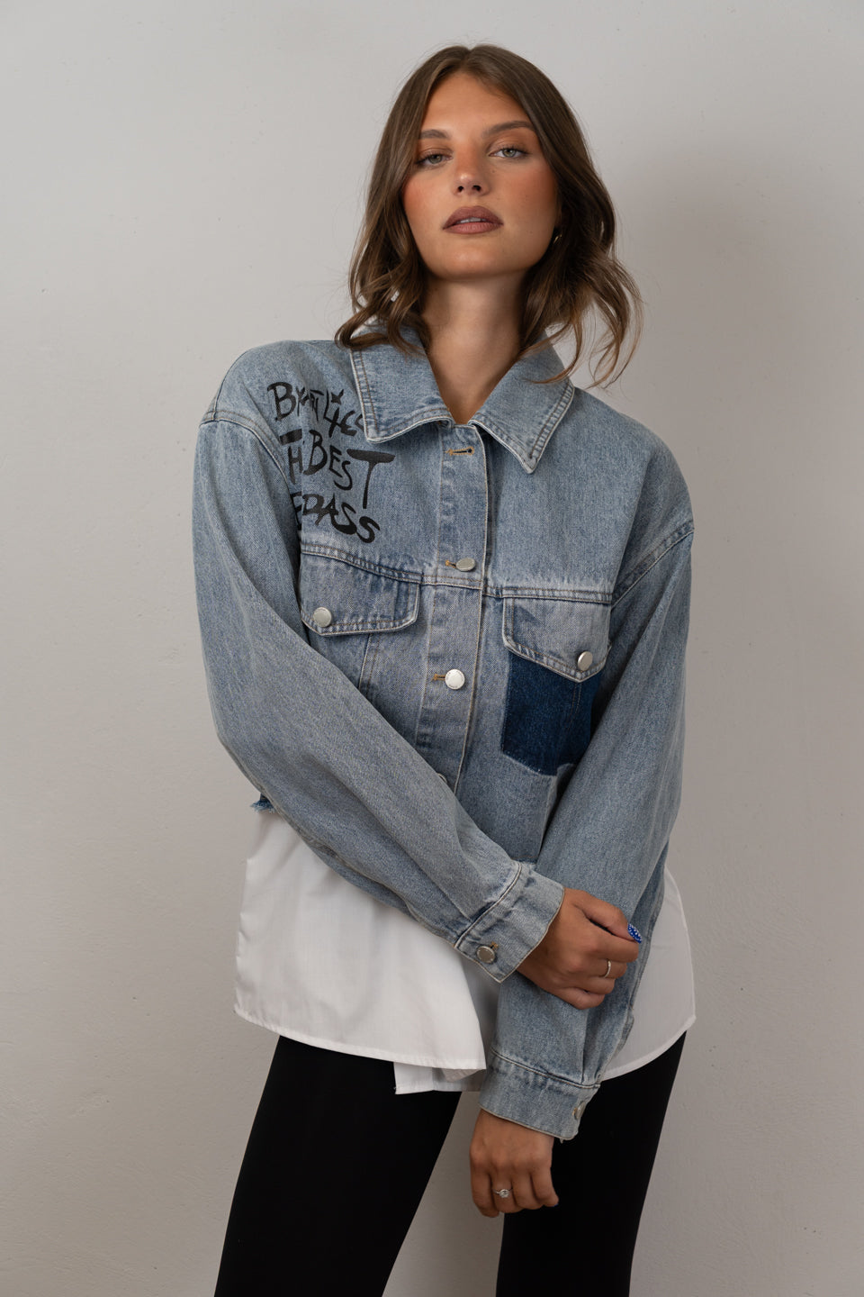 Denim & Shirt Panel Shirt