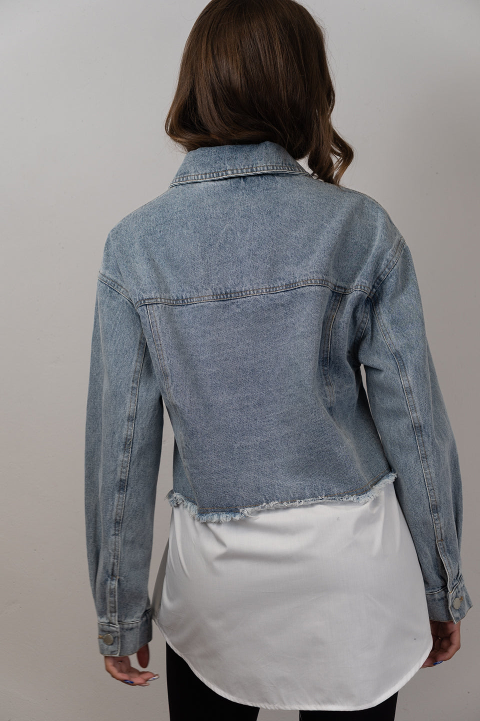 Denim & Shirt Panel Shirt