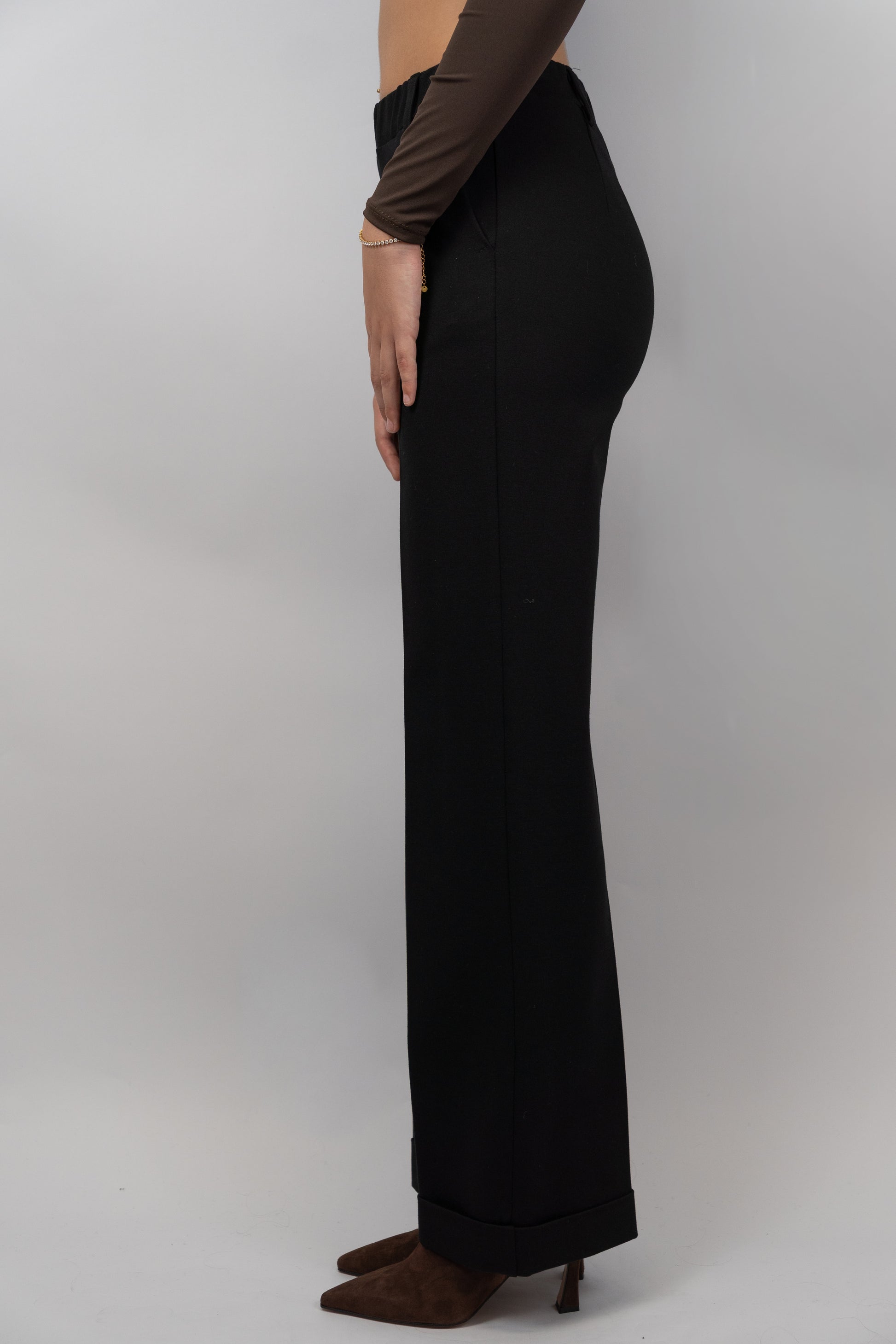 Cuffed Straight-Leg Trousers