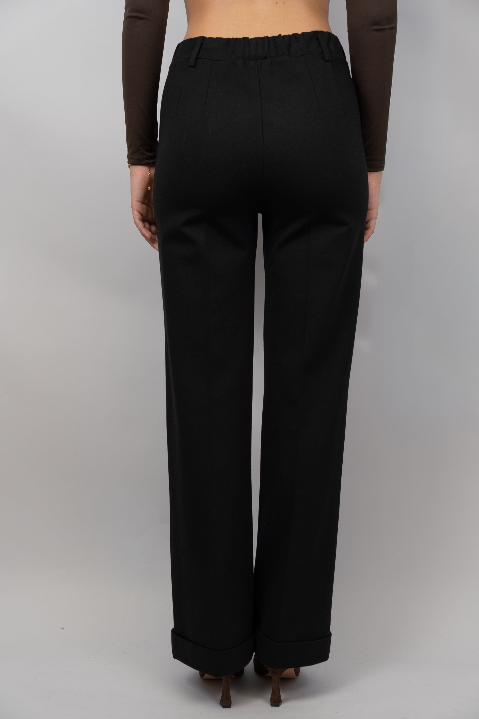 Cuffed Straight-Leg Trousers