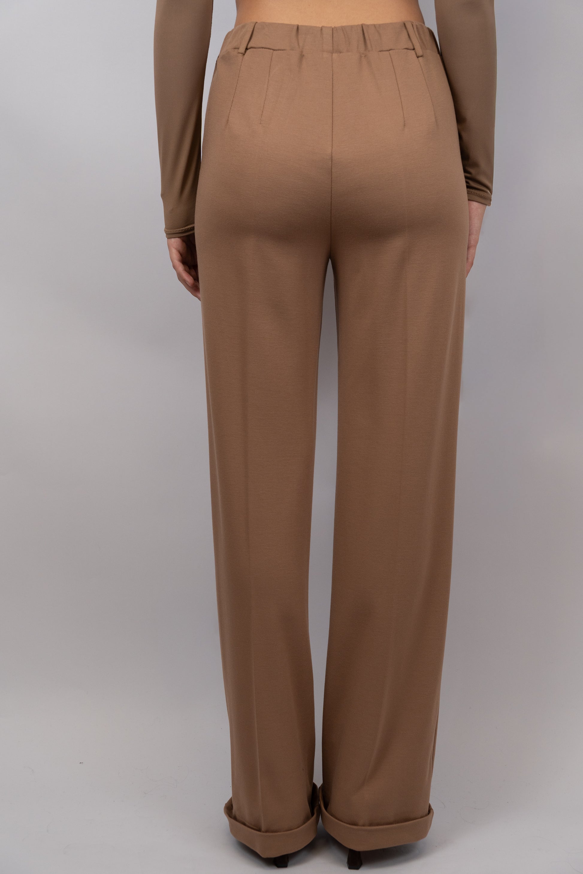 Cuffed Straight-Leg Trousers