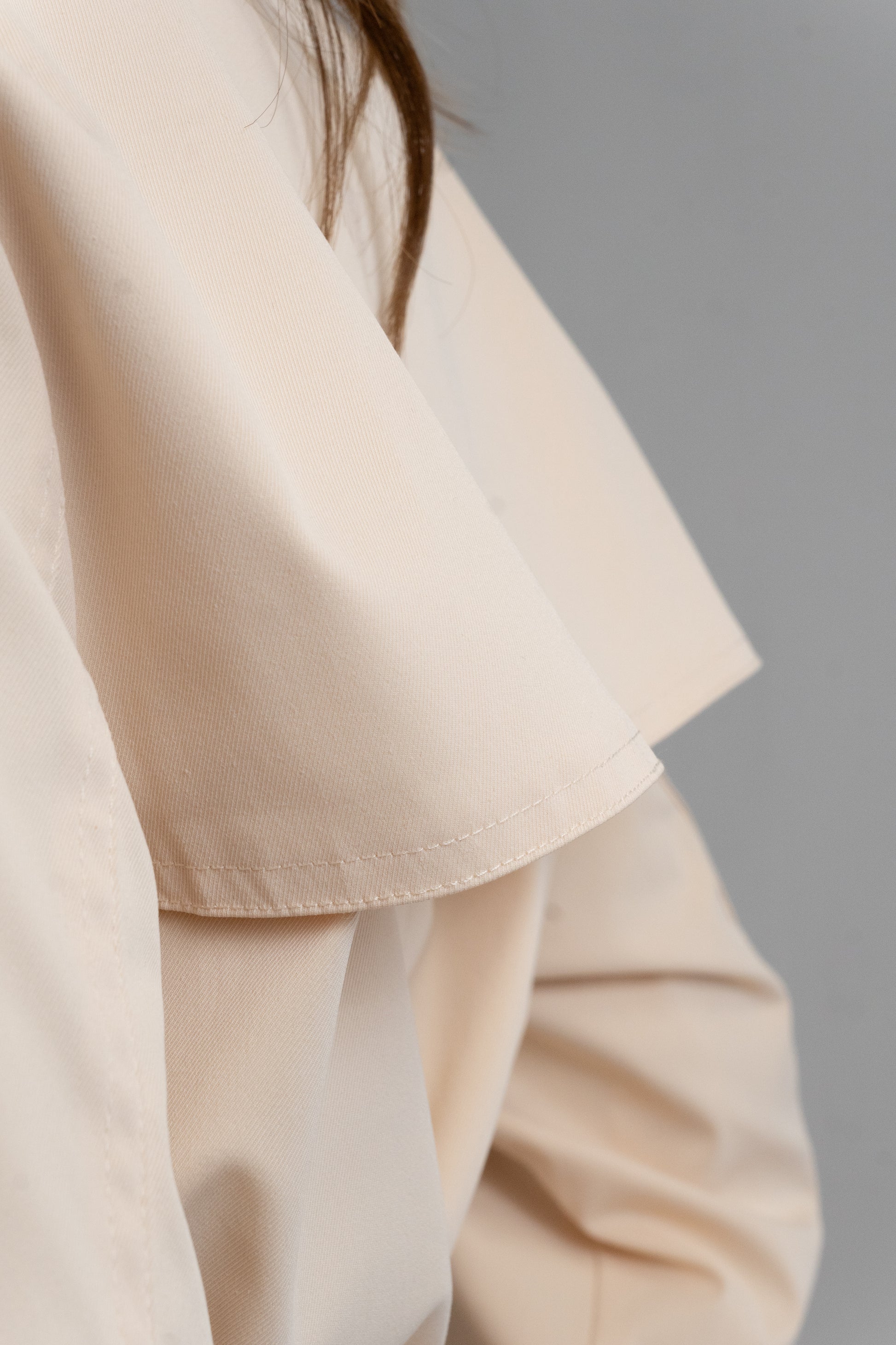 Cream Double-Breasted Trench Coat