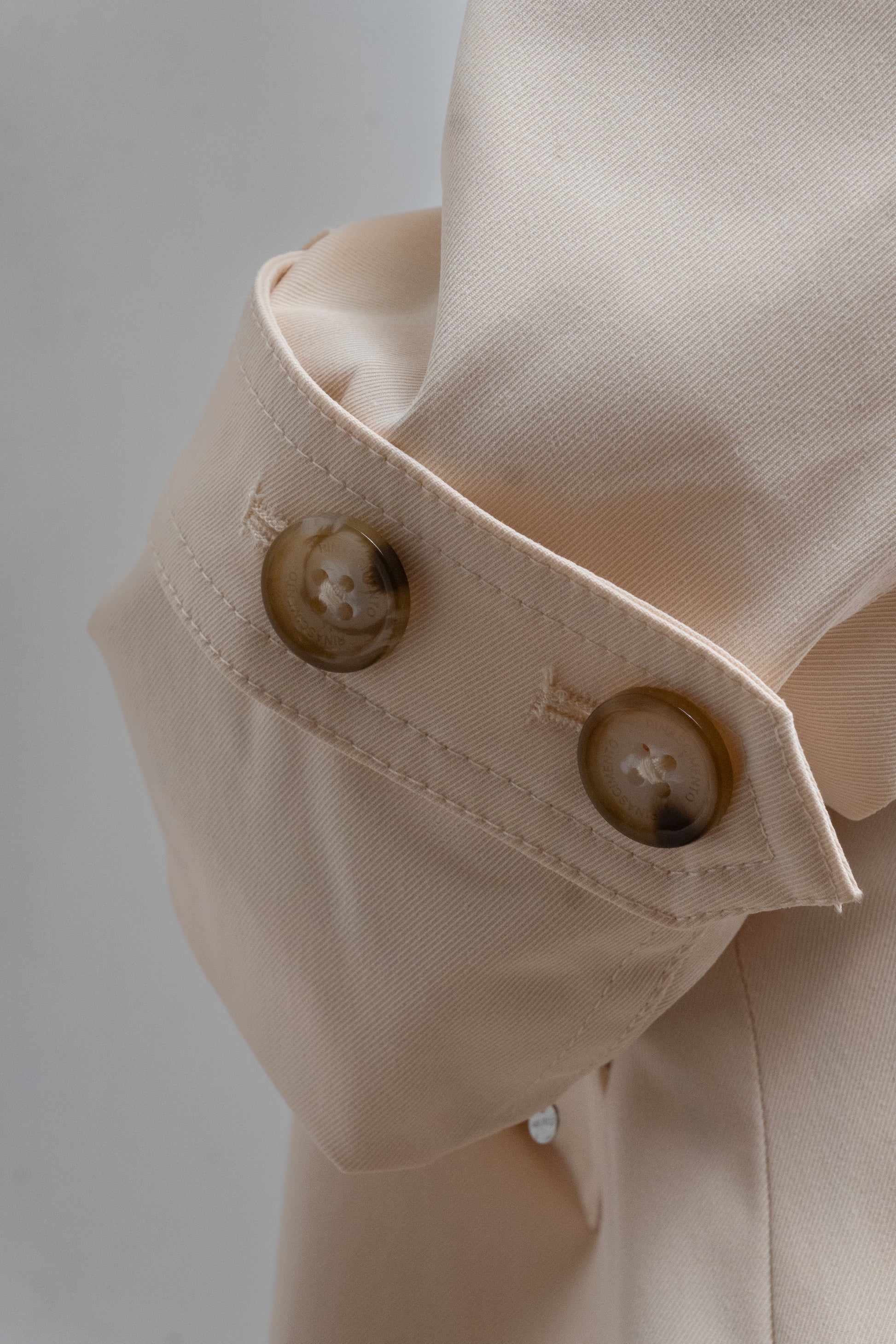Cream Double-Breasted Trench Coat