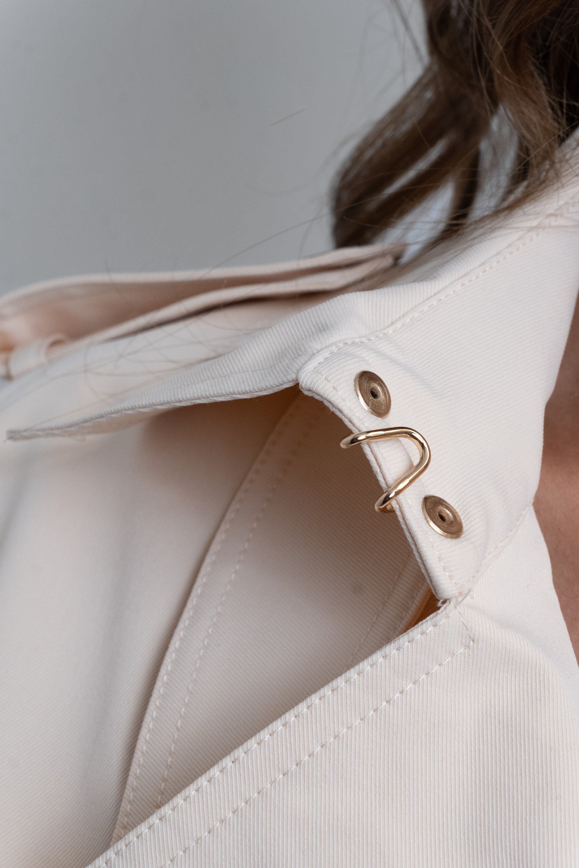 Cream Double-Breasted Trench Coat