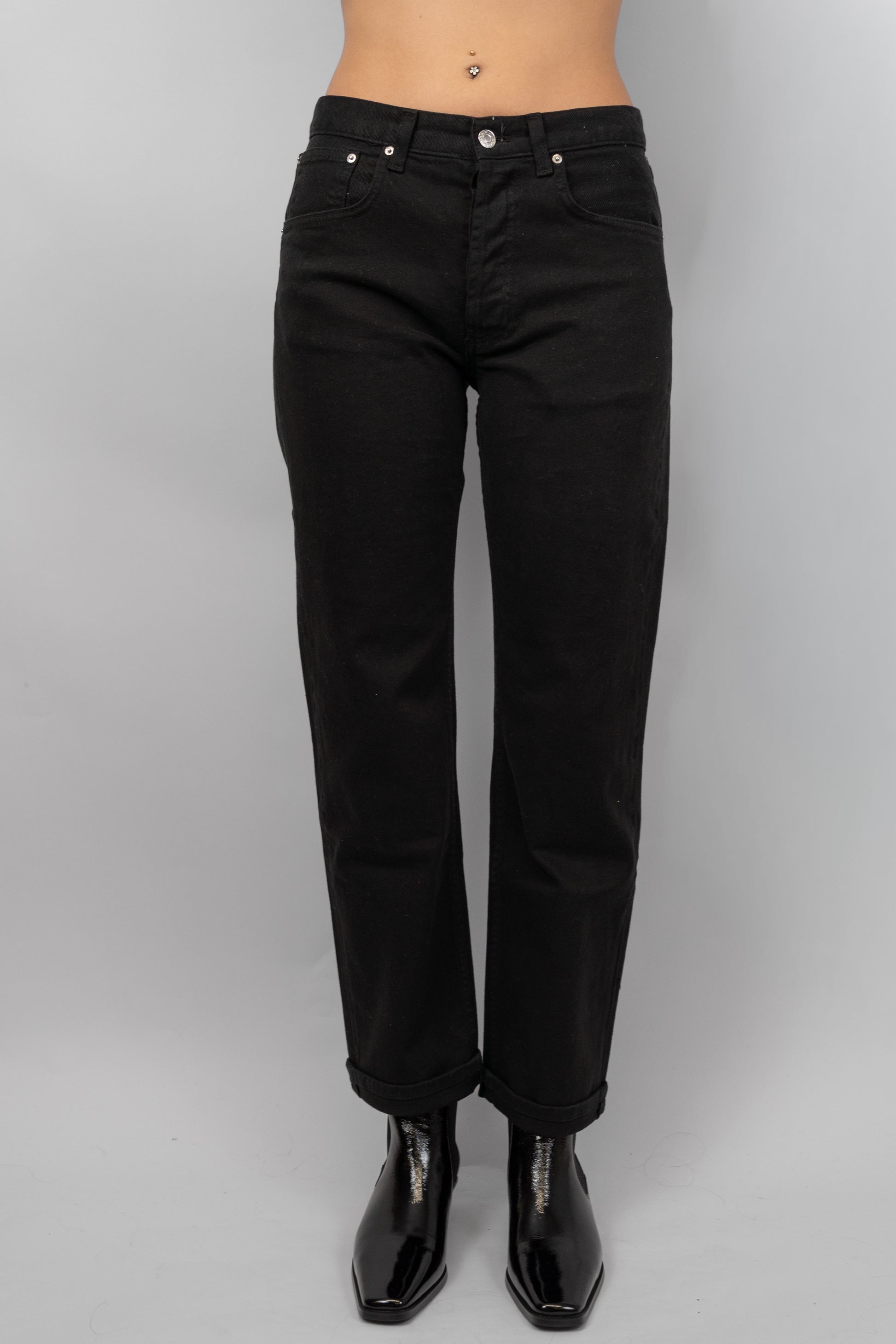 Mid-Rise Straight-Leg Jeans