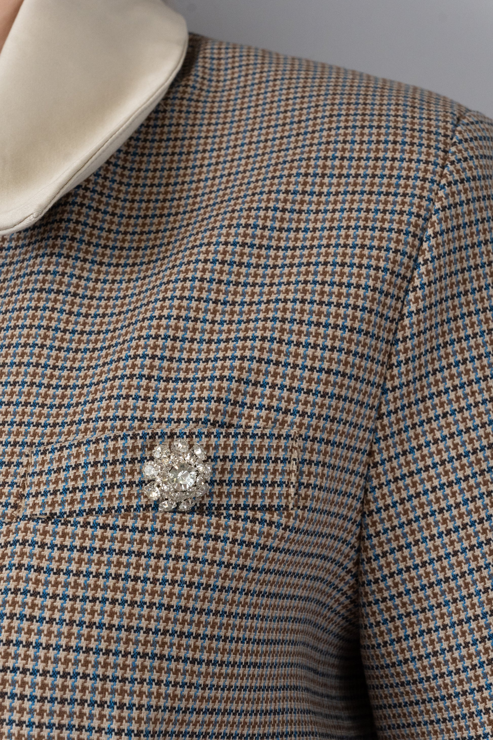 Checked Short-Sleeve Blazer