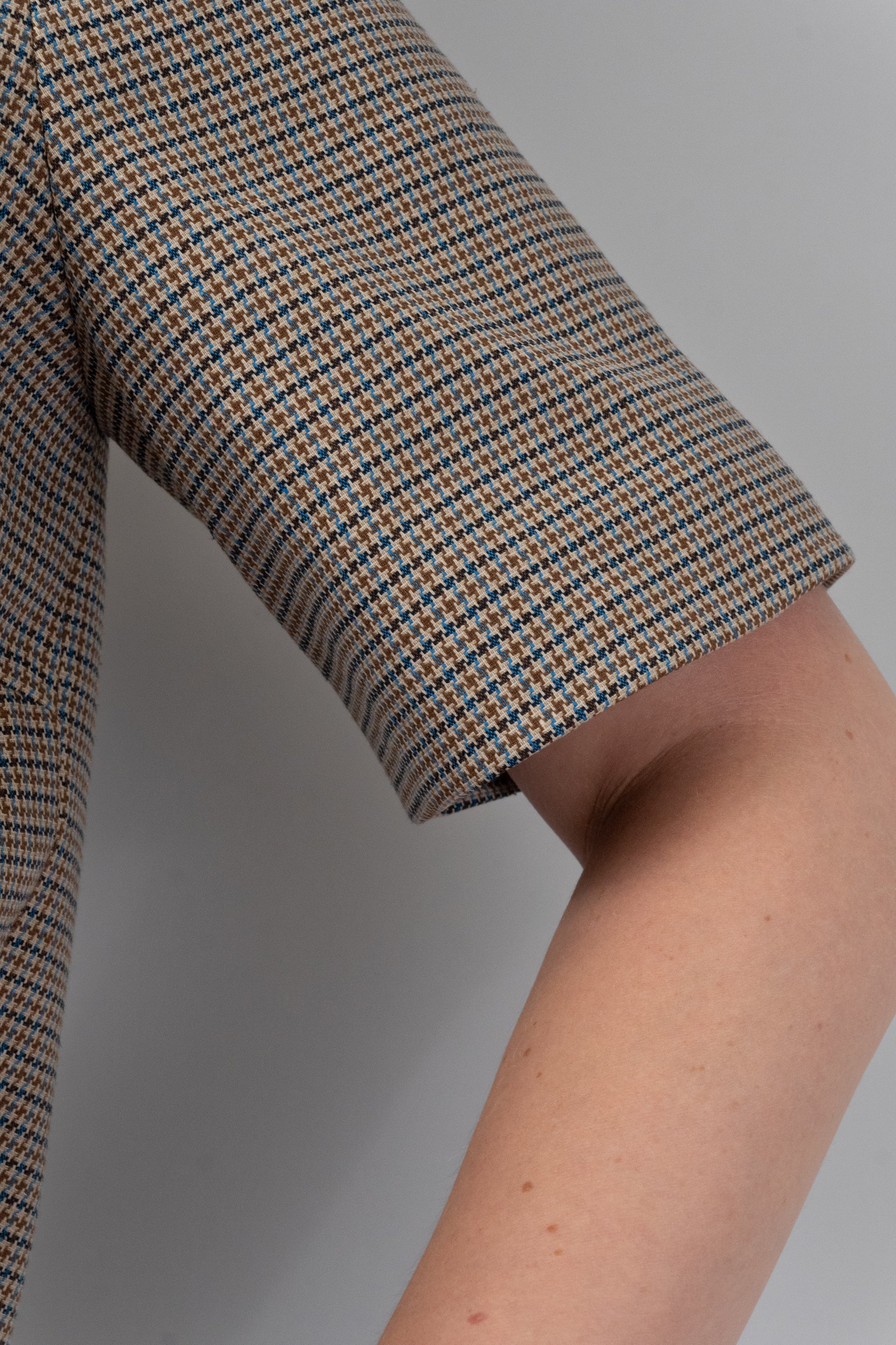 Checked Short-Sleeve Blazer