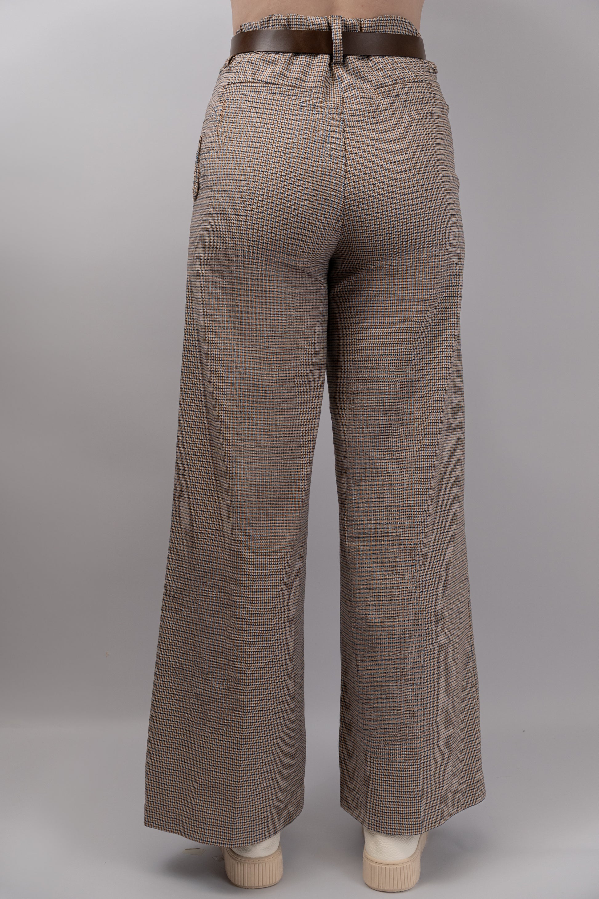 Checked Wide-Leg Trousers