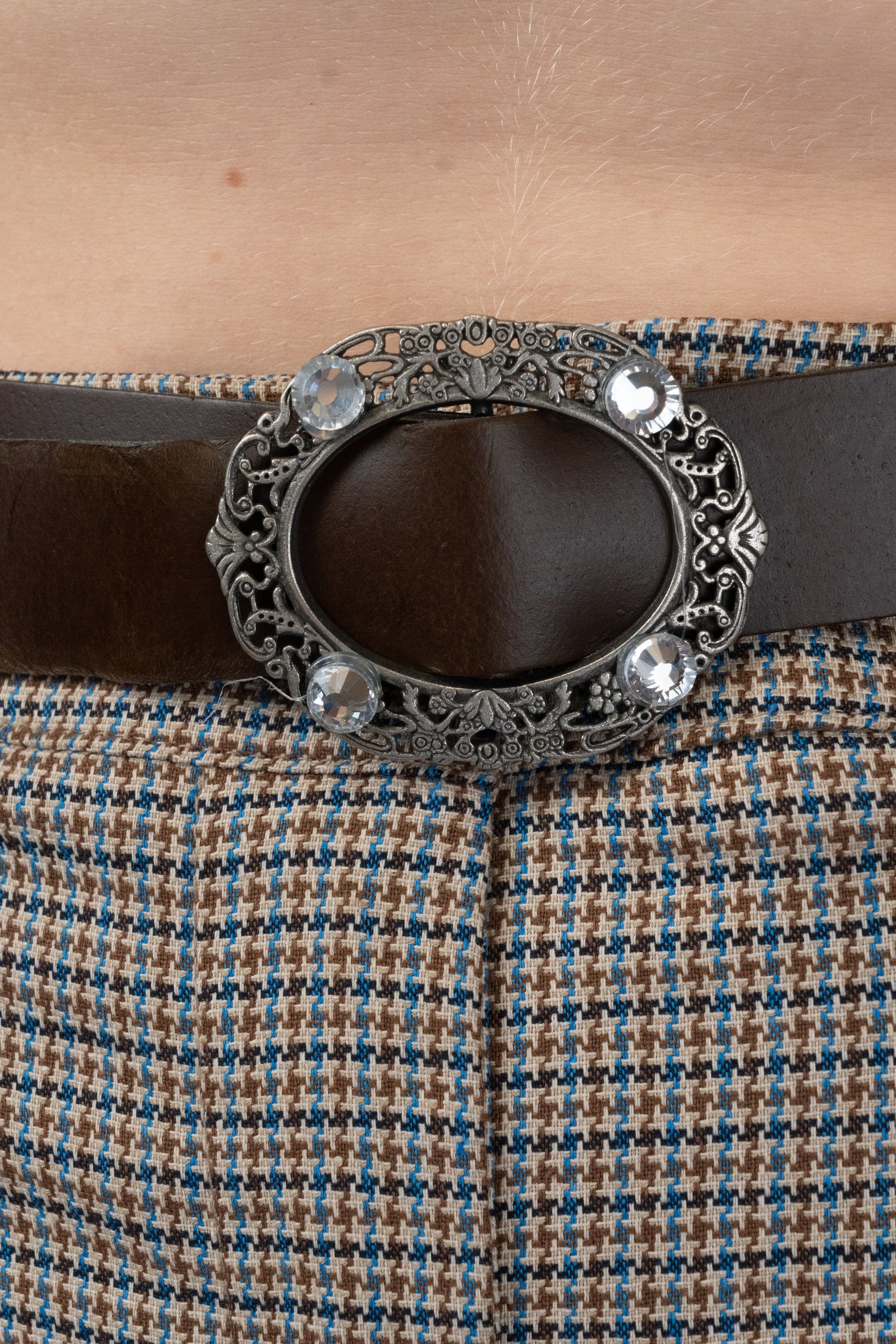 Checked Wide-Leg Trousers