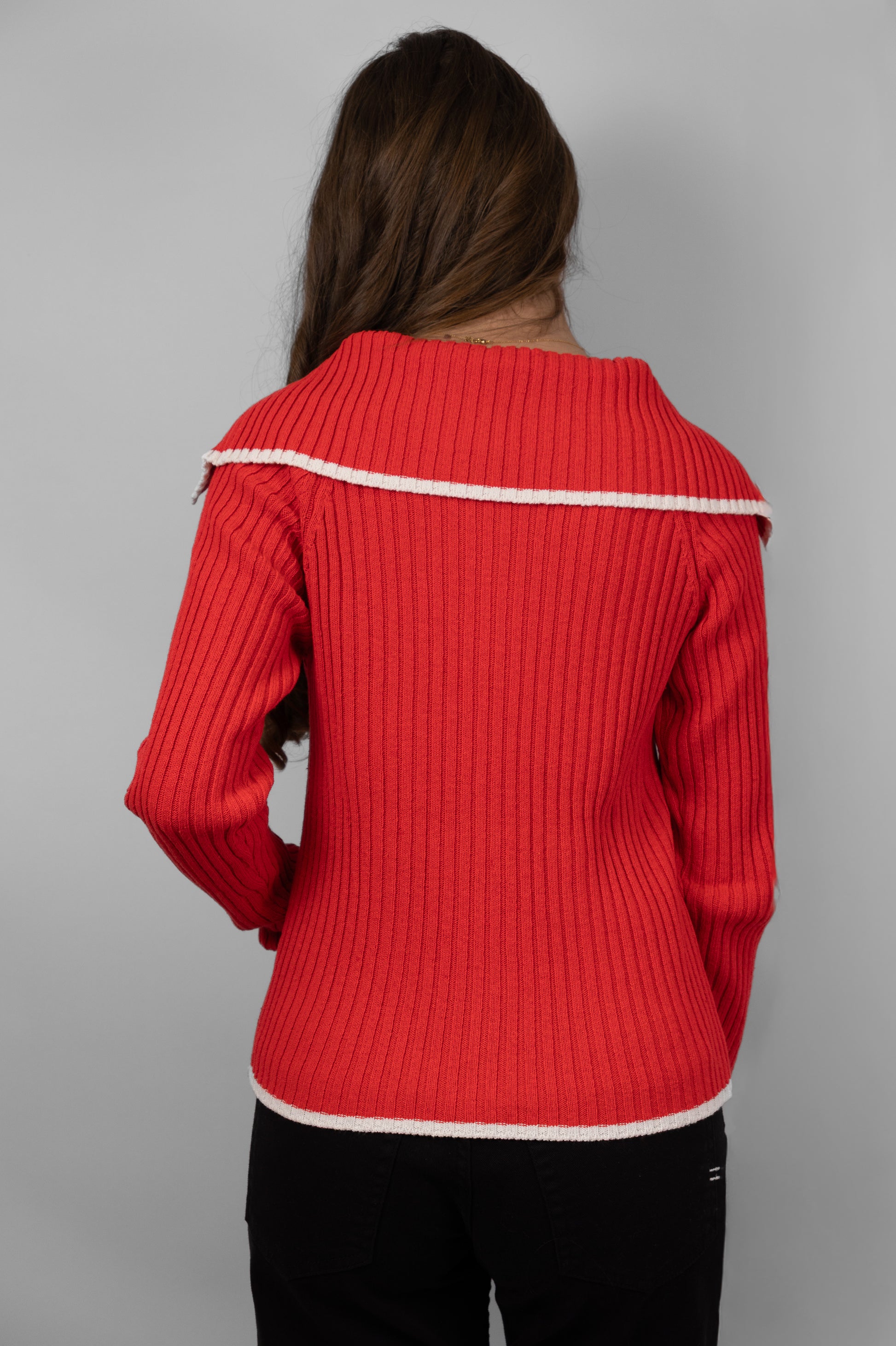 Zip-Up Ribbed Knit Cardigan