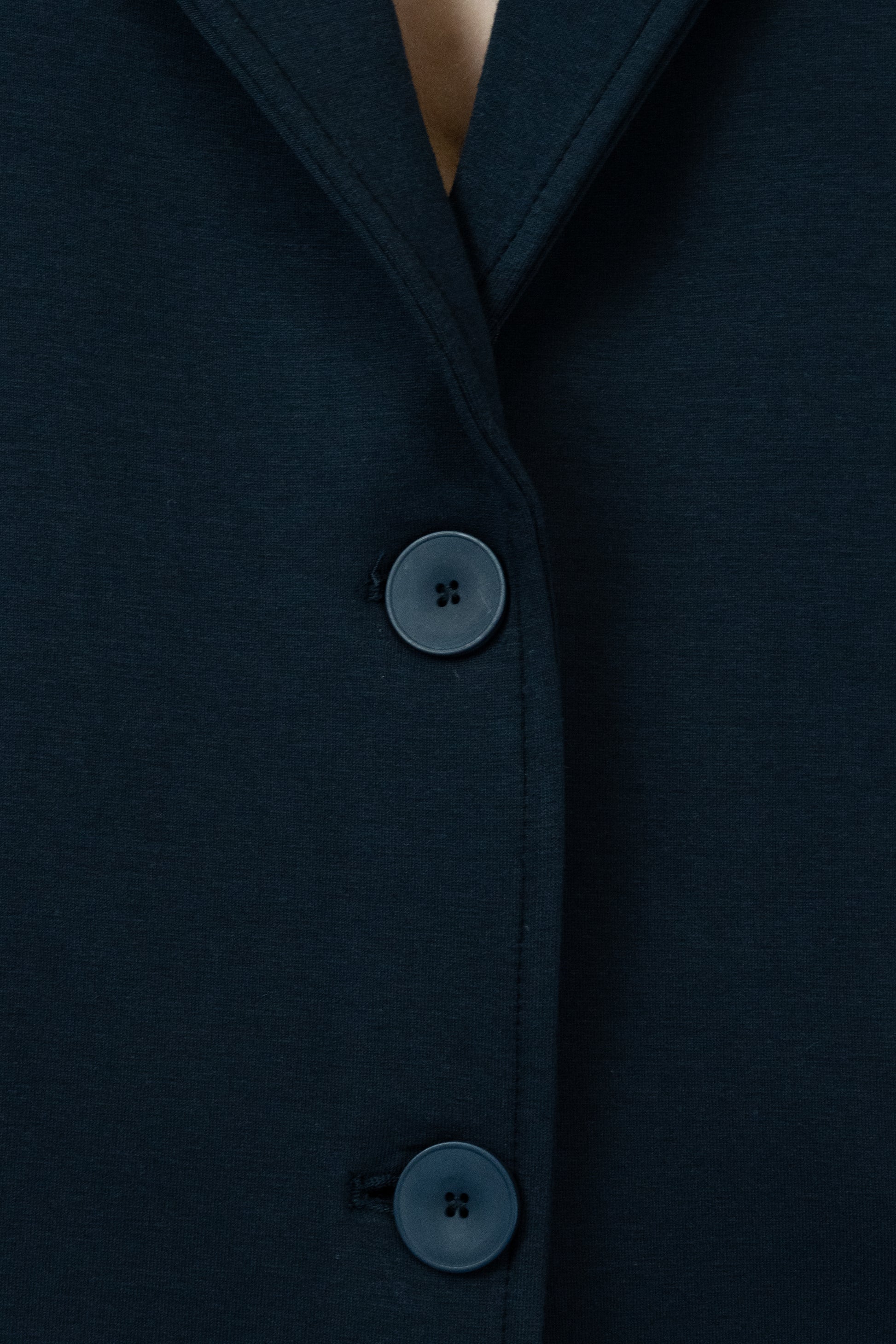 Navy Blazer with Striped Cuffs