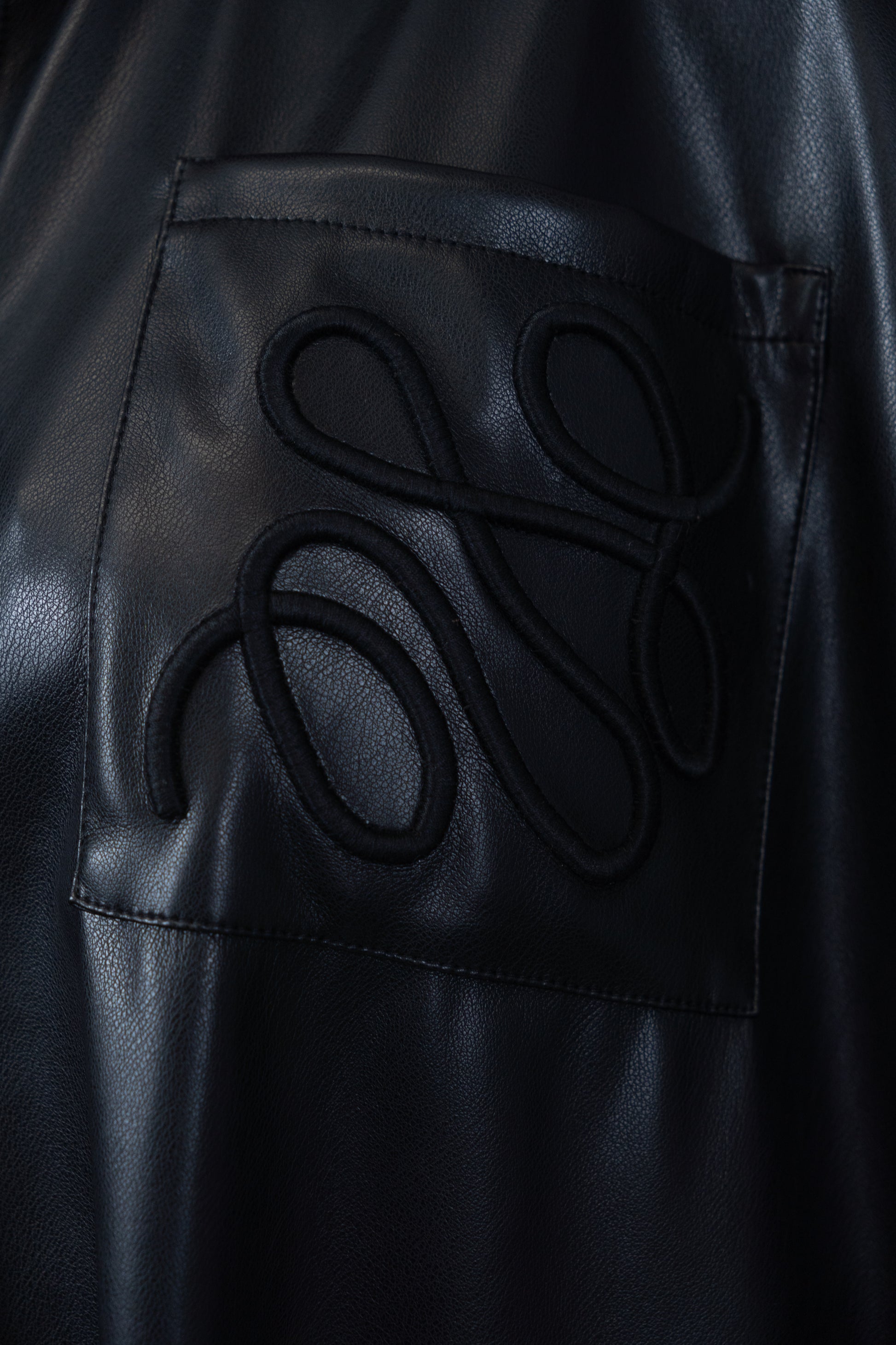 Oversized Faux Leather Shirt