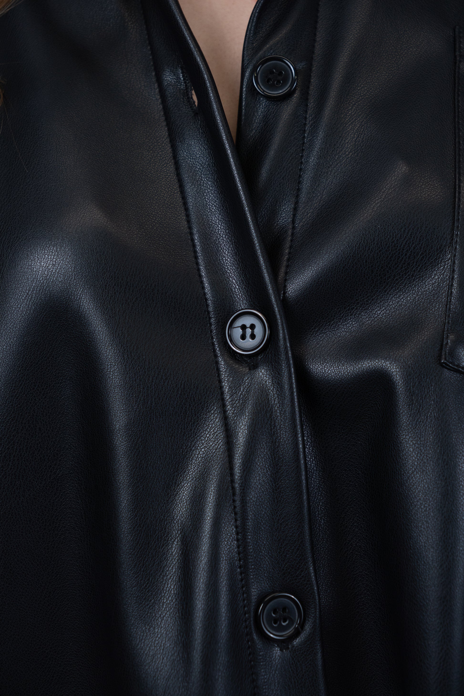 Oversized Faux Leather Shirt