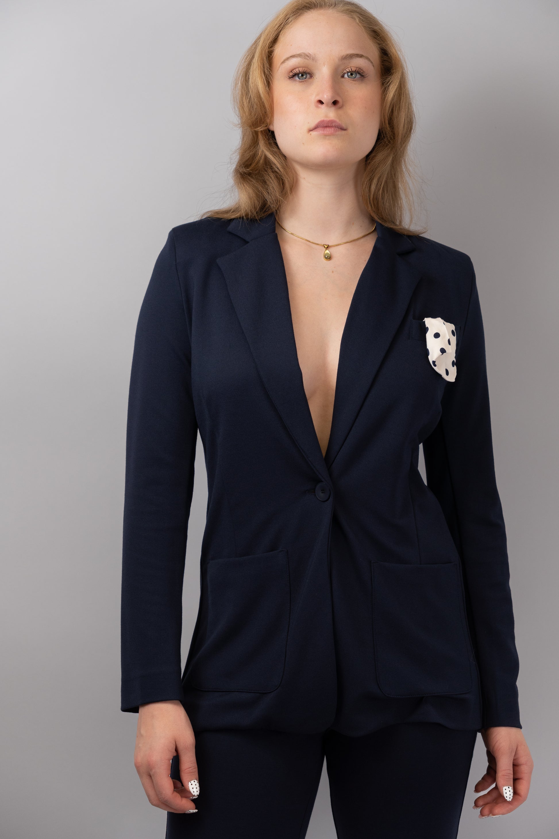 Navy Single-Breasted Blazer