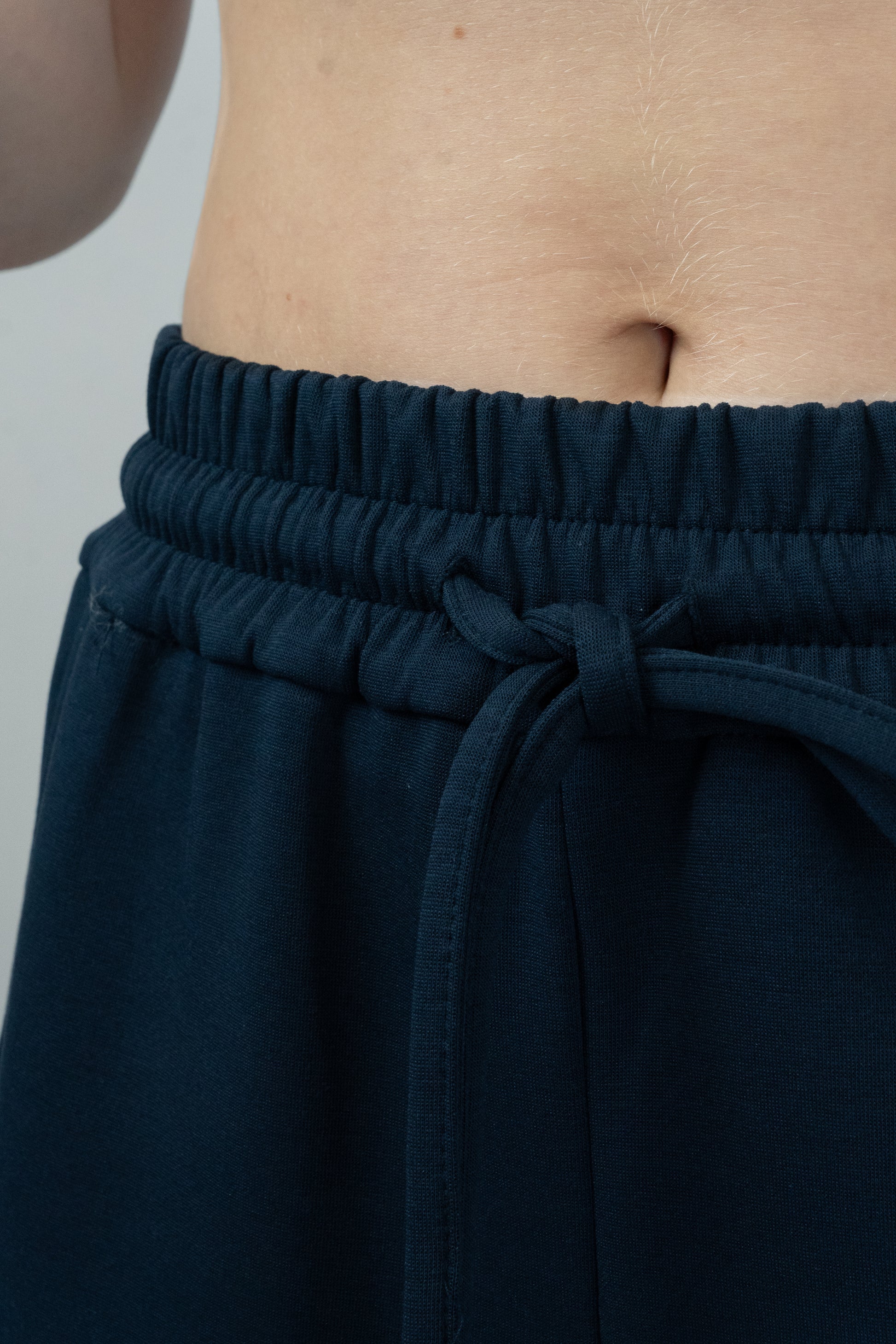 Navy Wide-Leg Trousers