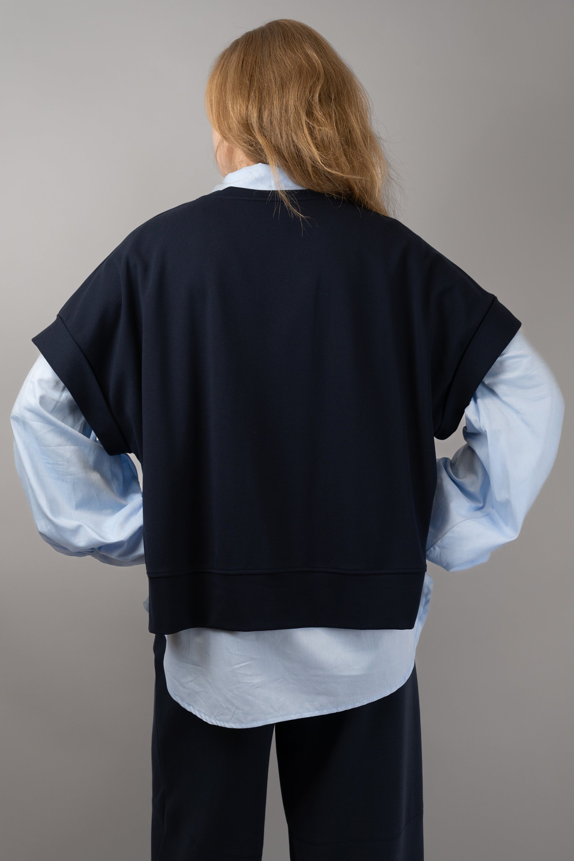 Navy Layered Sweatshirt-Shirt