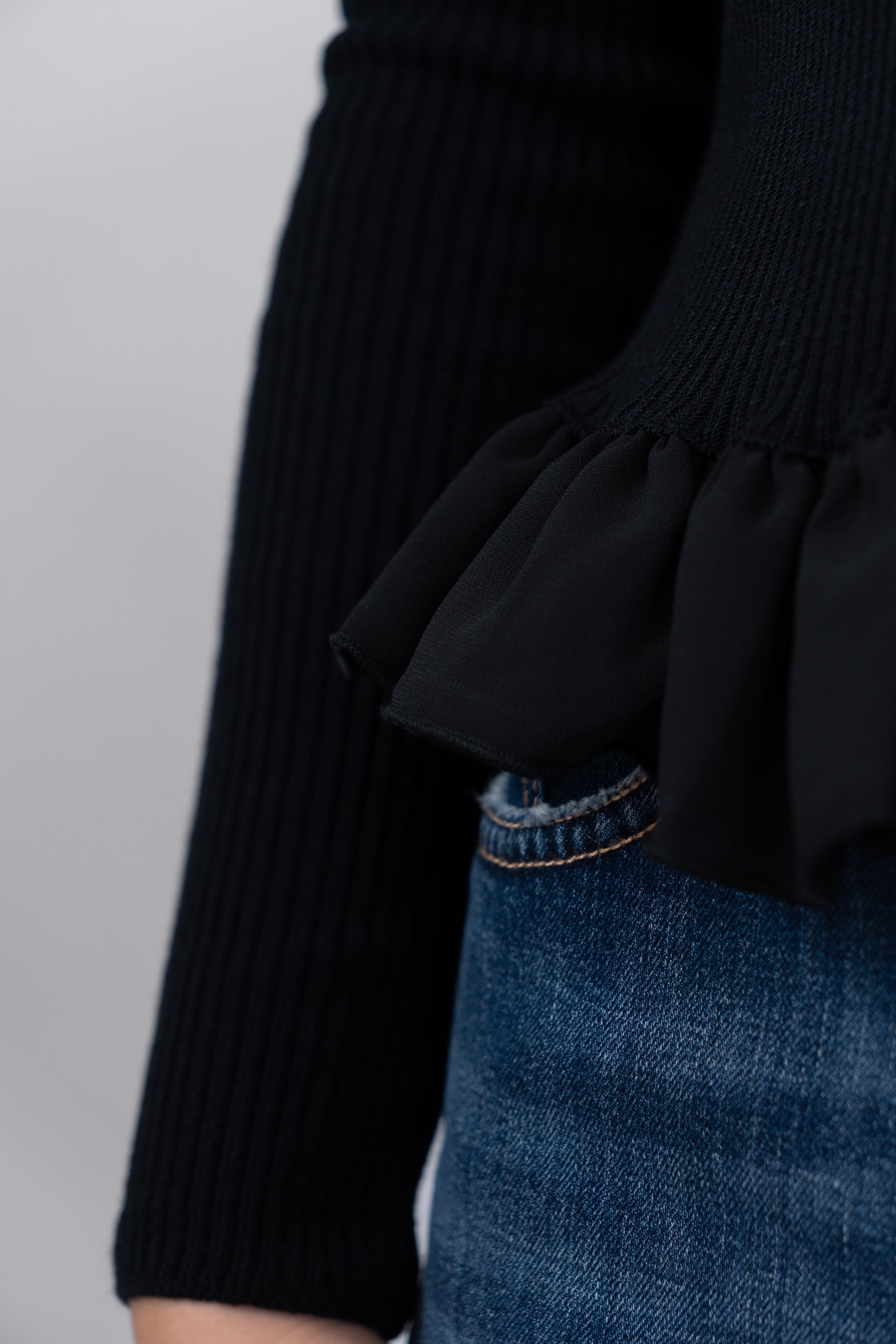 Tie-Front Ruffled Knit Cardigan