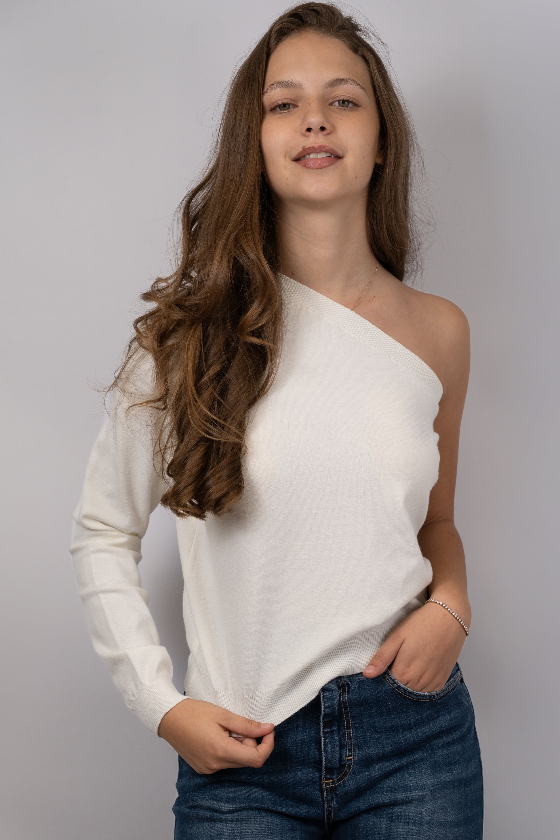 One-Shoulder Knit Top