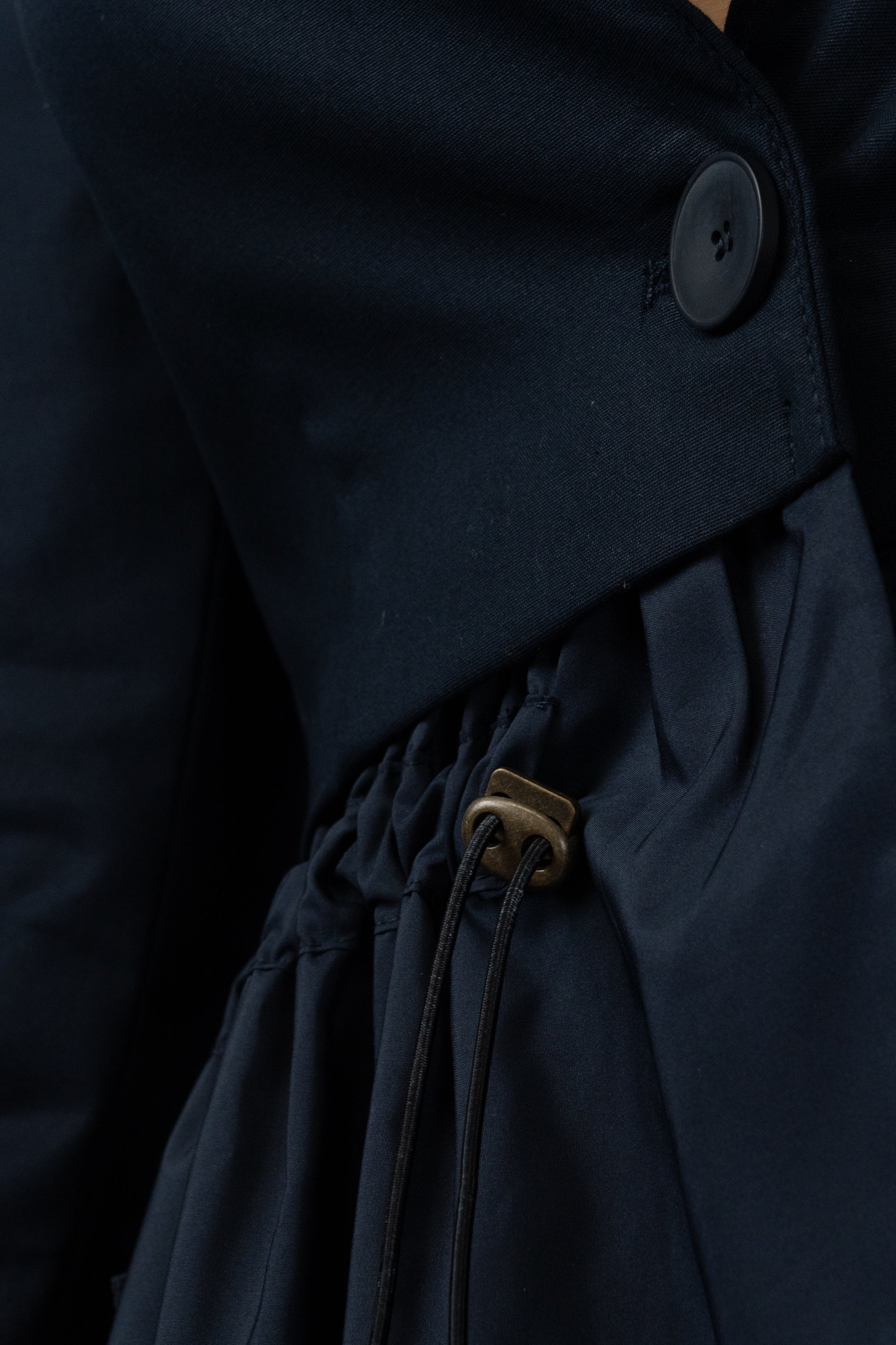 Navy Drawstring Detail Blazer