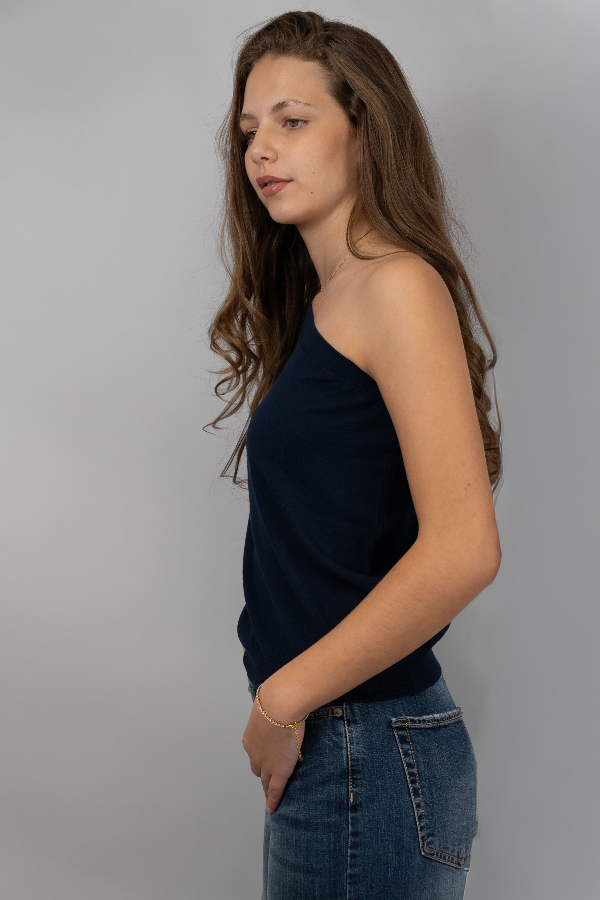 One-Shoulder Knit Top