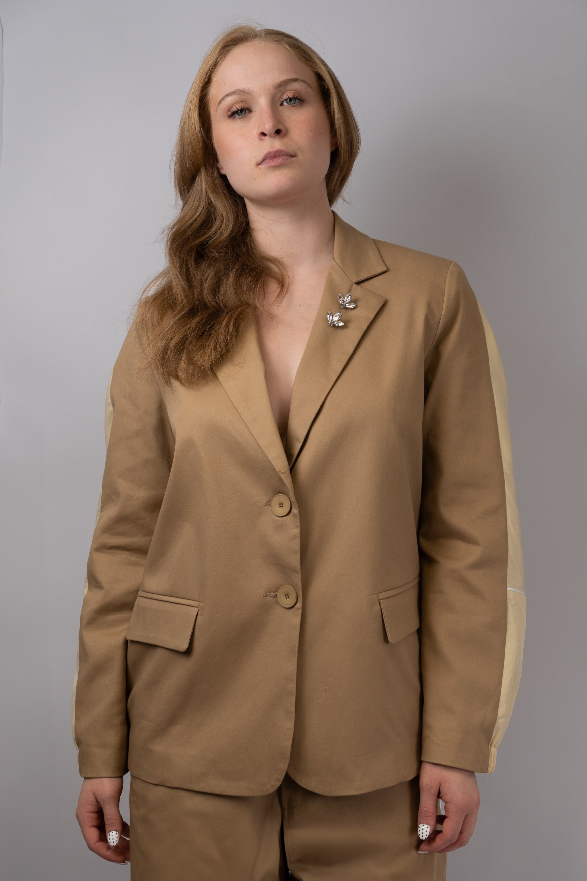 Two-Tone Structured Blazer-Jacket