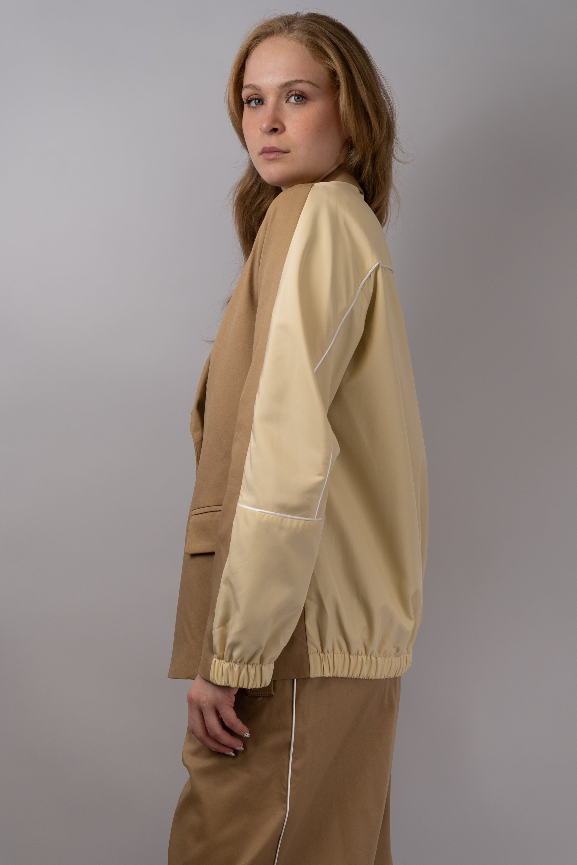 Two-Tone Structured Blazer-Jacket